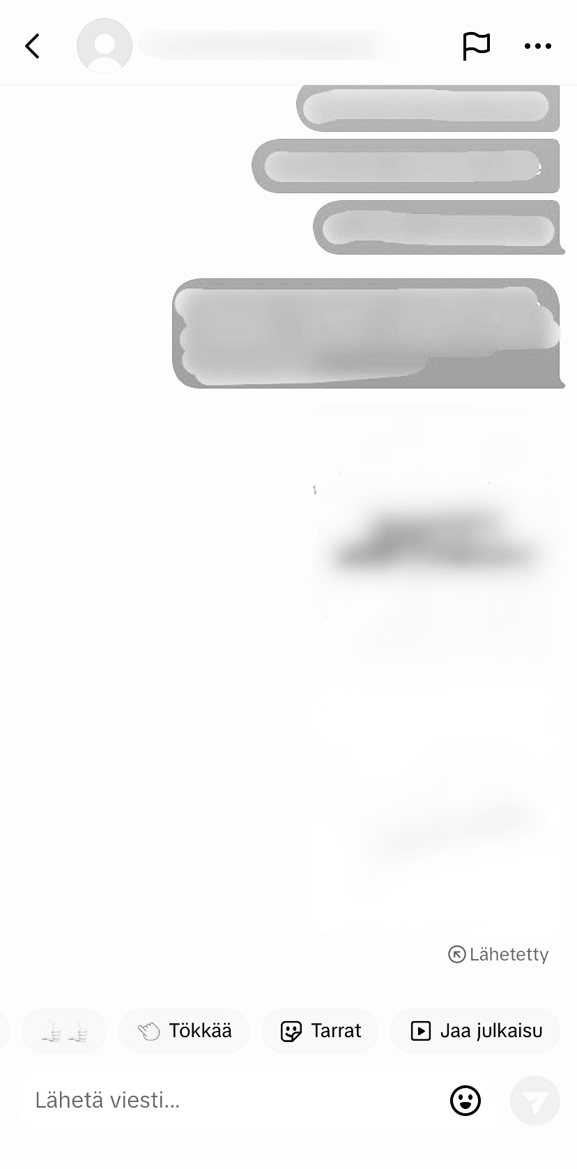 TikTok viestin ilmiantaminen 1