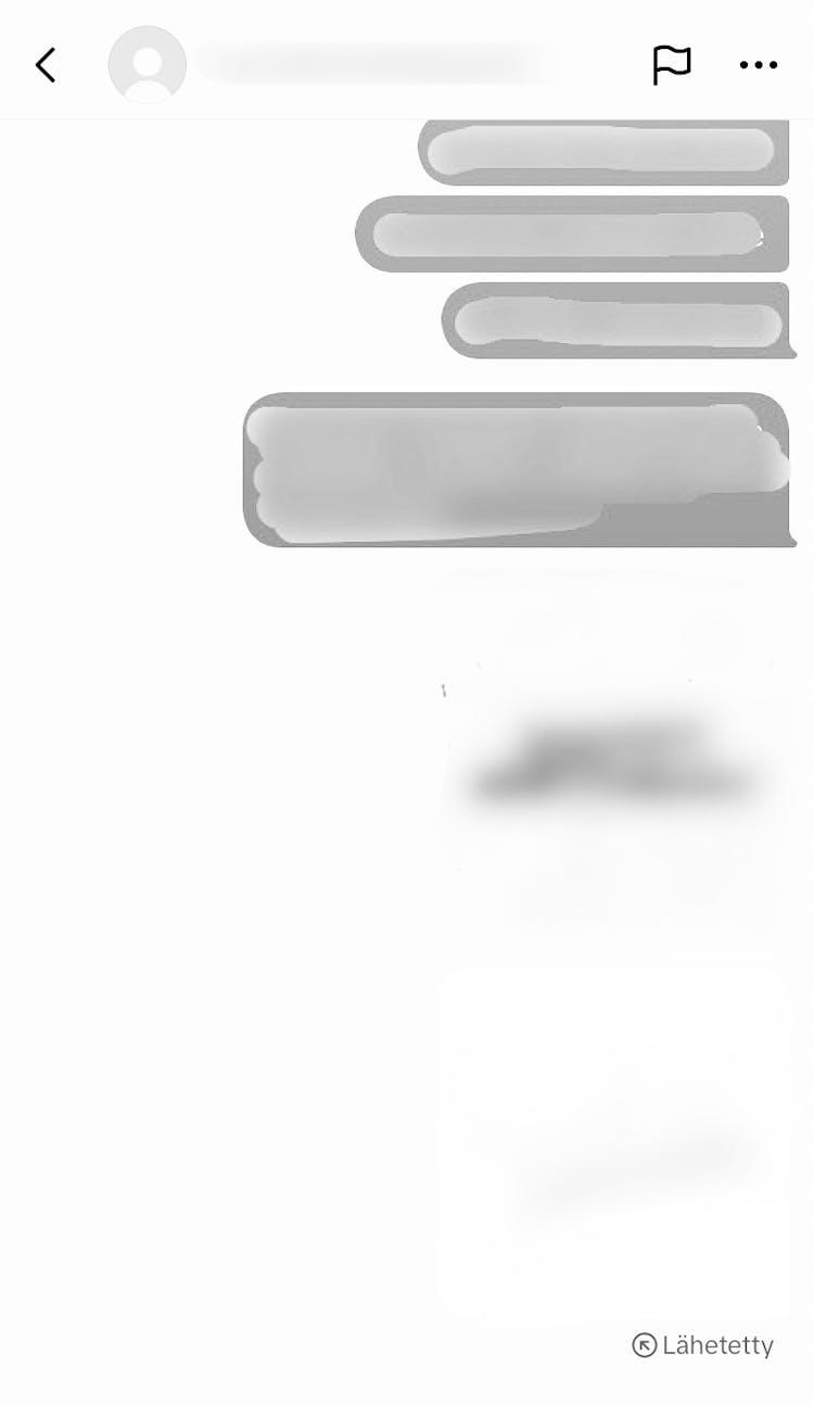 TikTok viestin ilmiantaminen 1