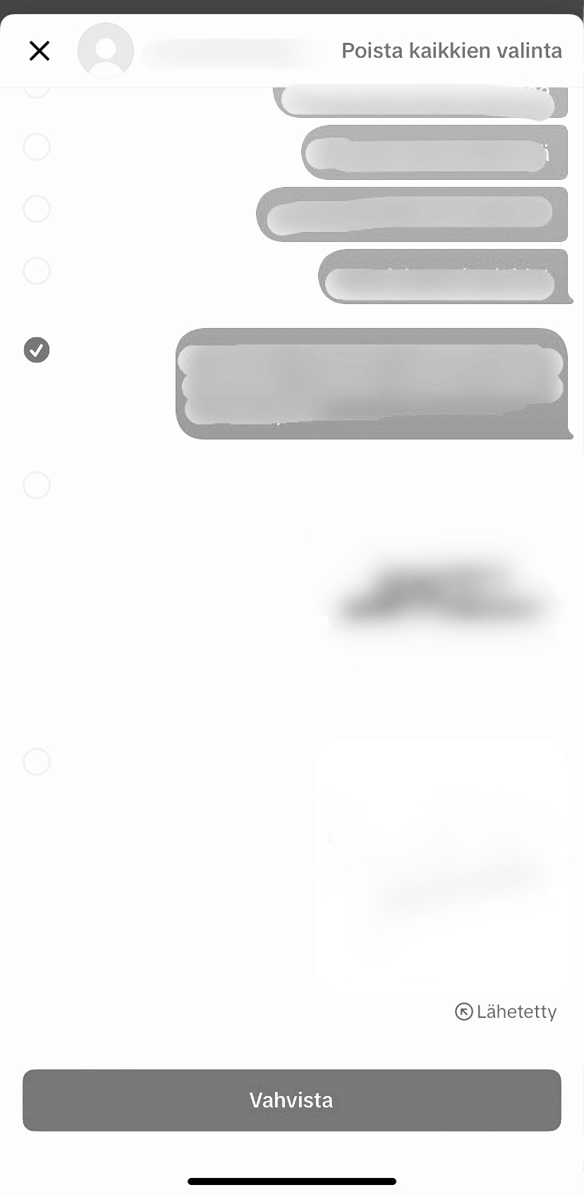 TikTok viestin ilmiantaminen 2