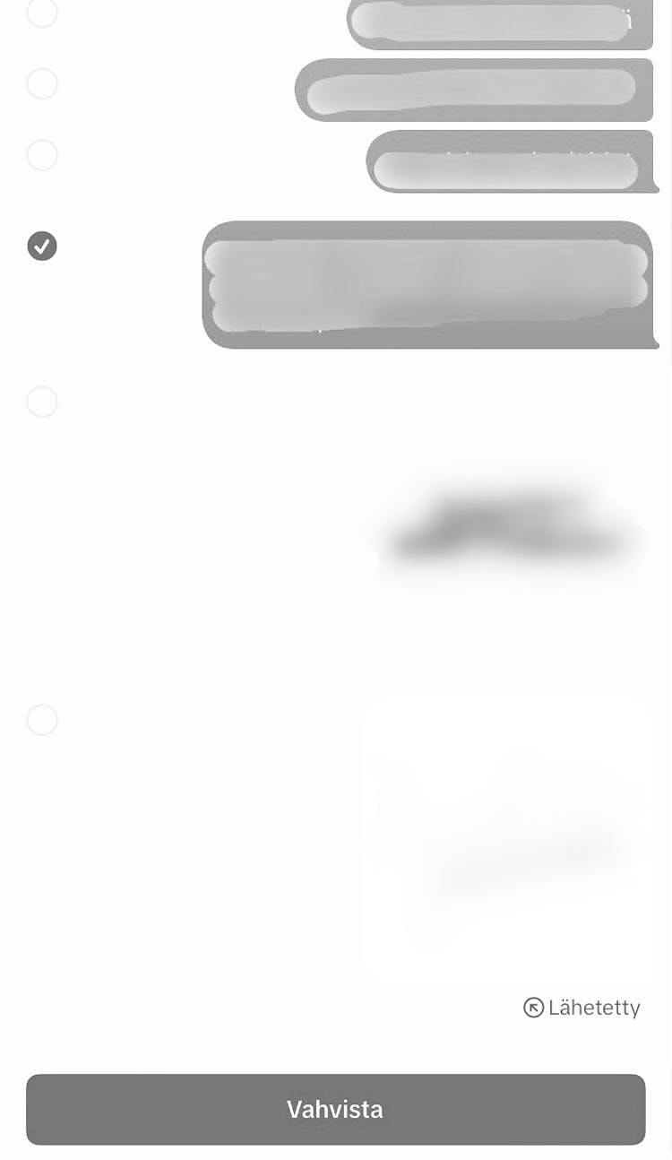 TikTok viestin ilmiantaminen 2