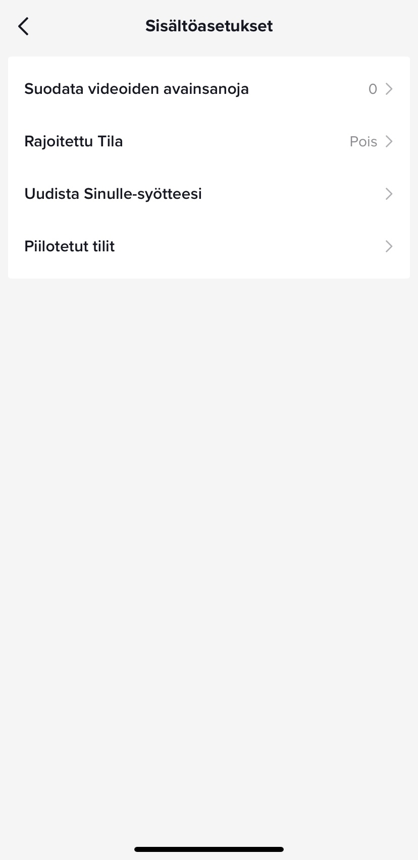 TikTok rajoitettu tila 1