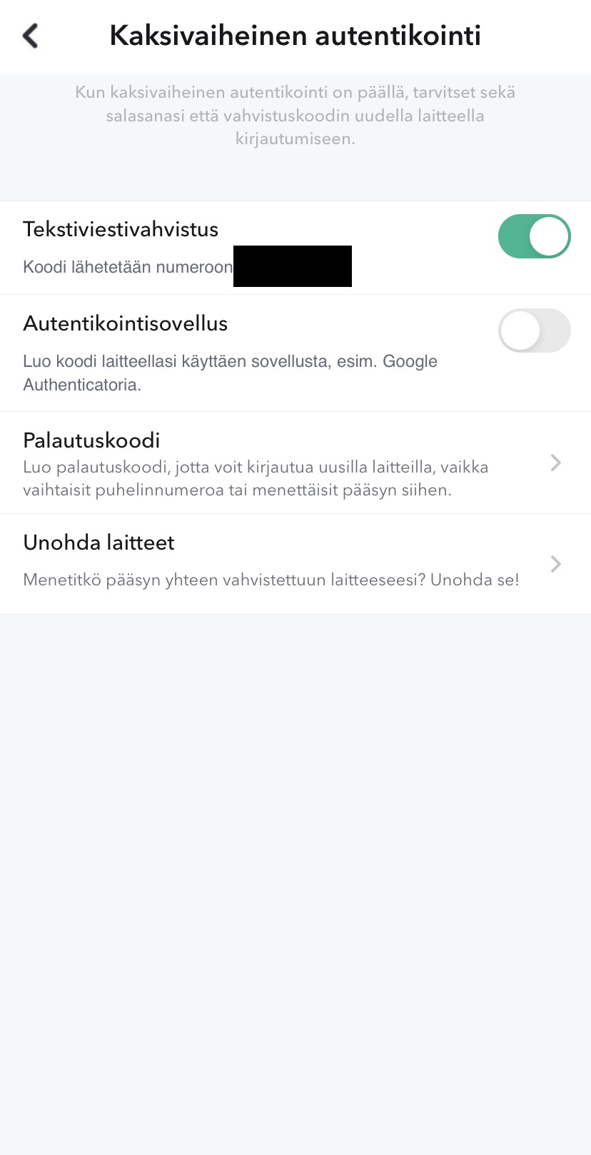 Snapchat tiliin kytketyn laitteen unohtaminen 2