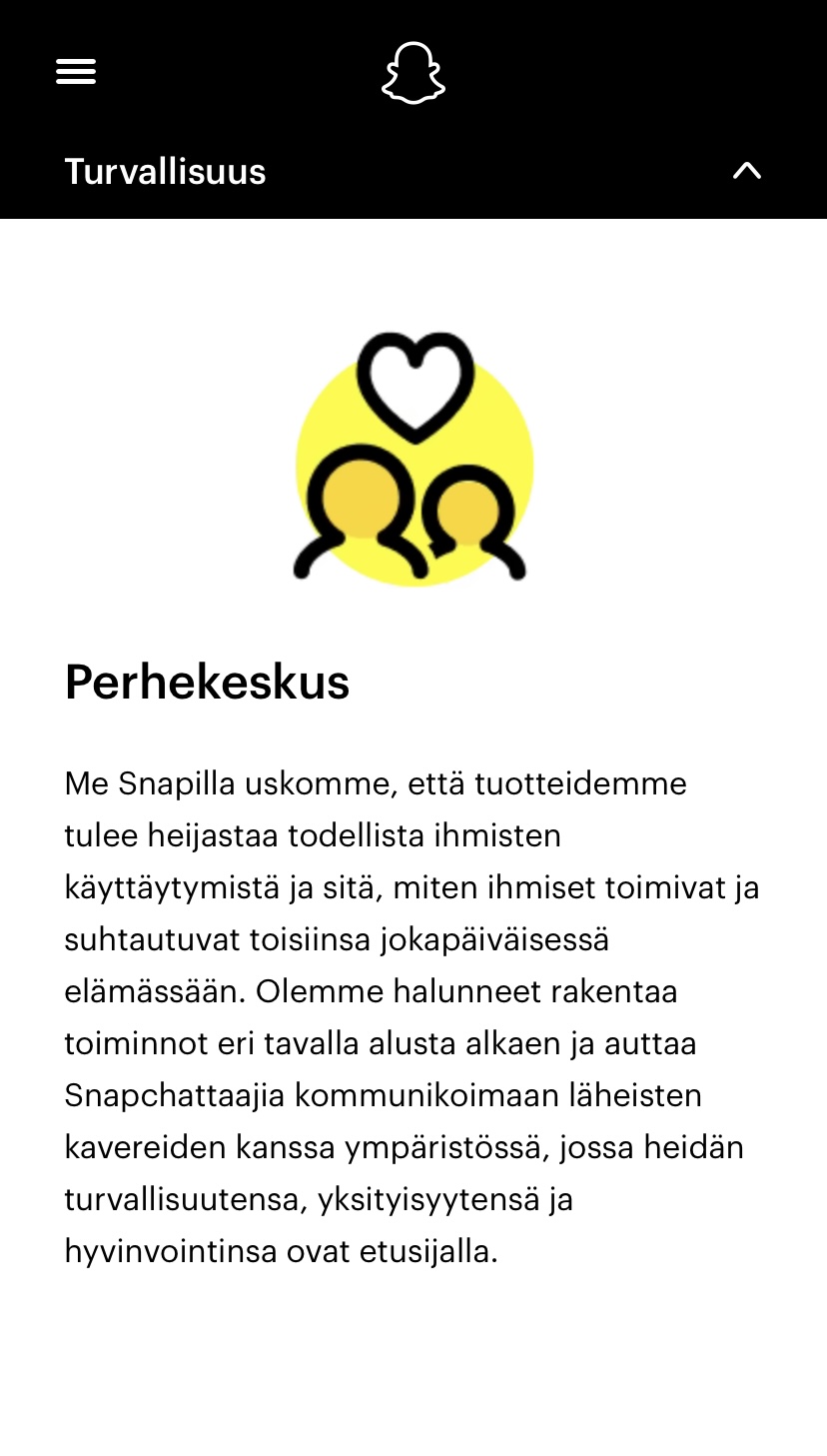 Snapchat perhekeskus 2