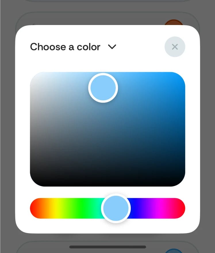 Use color picker to choose your own color on Spinly app.