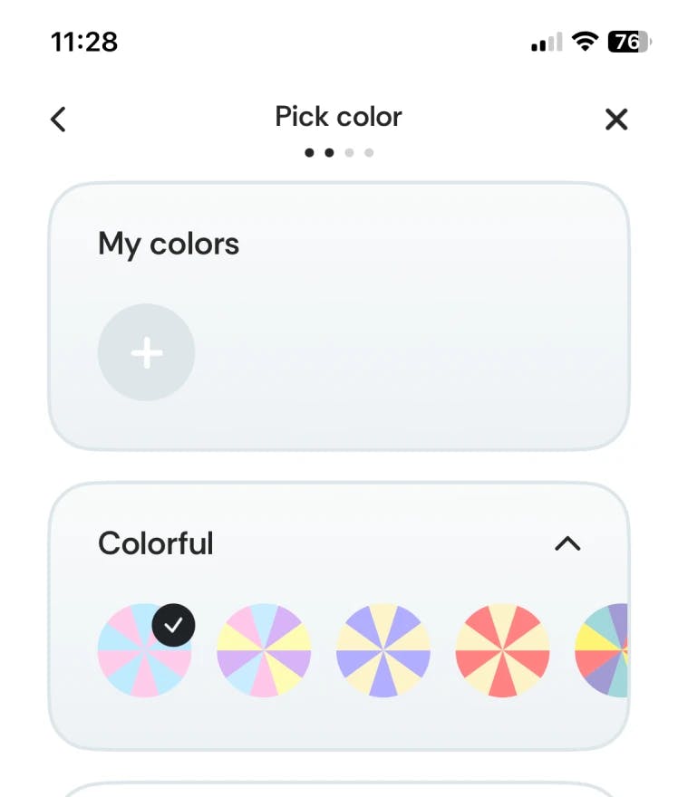 Offer more than 60 color theme on Spinly. User can choose different color theme to cuztomise their wheel.