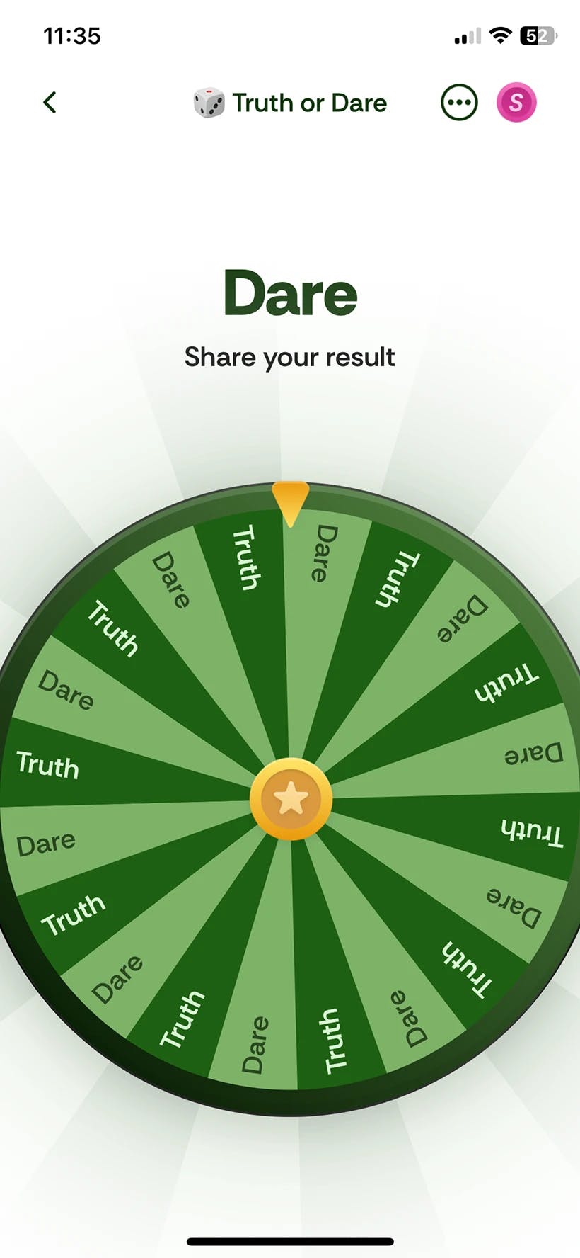 Use Spinly to play True or Dare