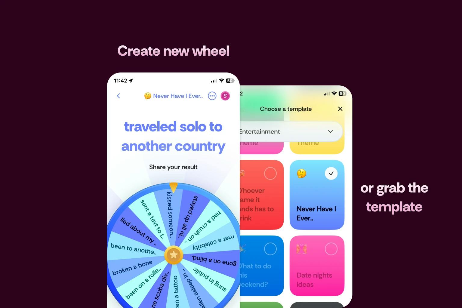 Image display how to use Spinly wheel generator to play Ever Have I Ever Game. 