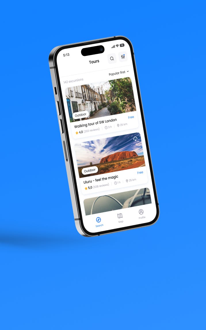 Everythere mobile app - travel the planet and discover and learn