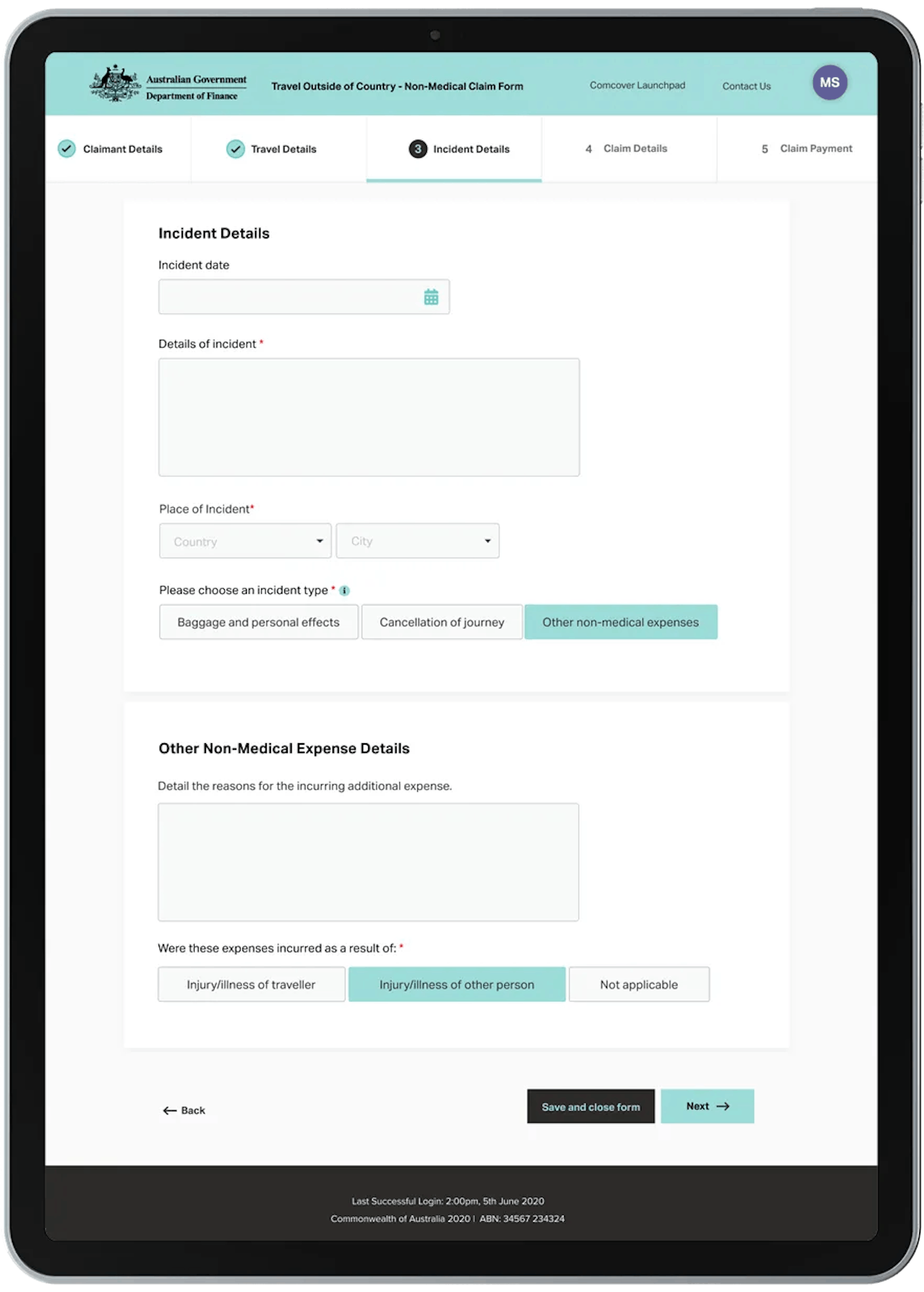 Comcover Claims submission