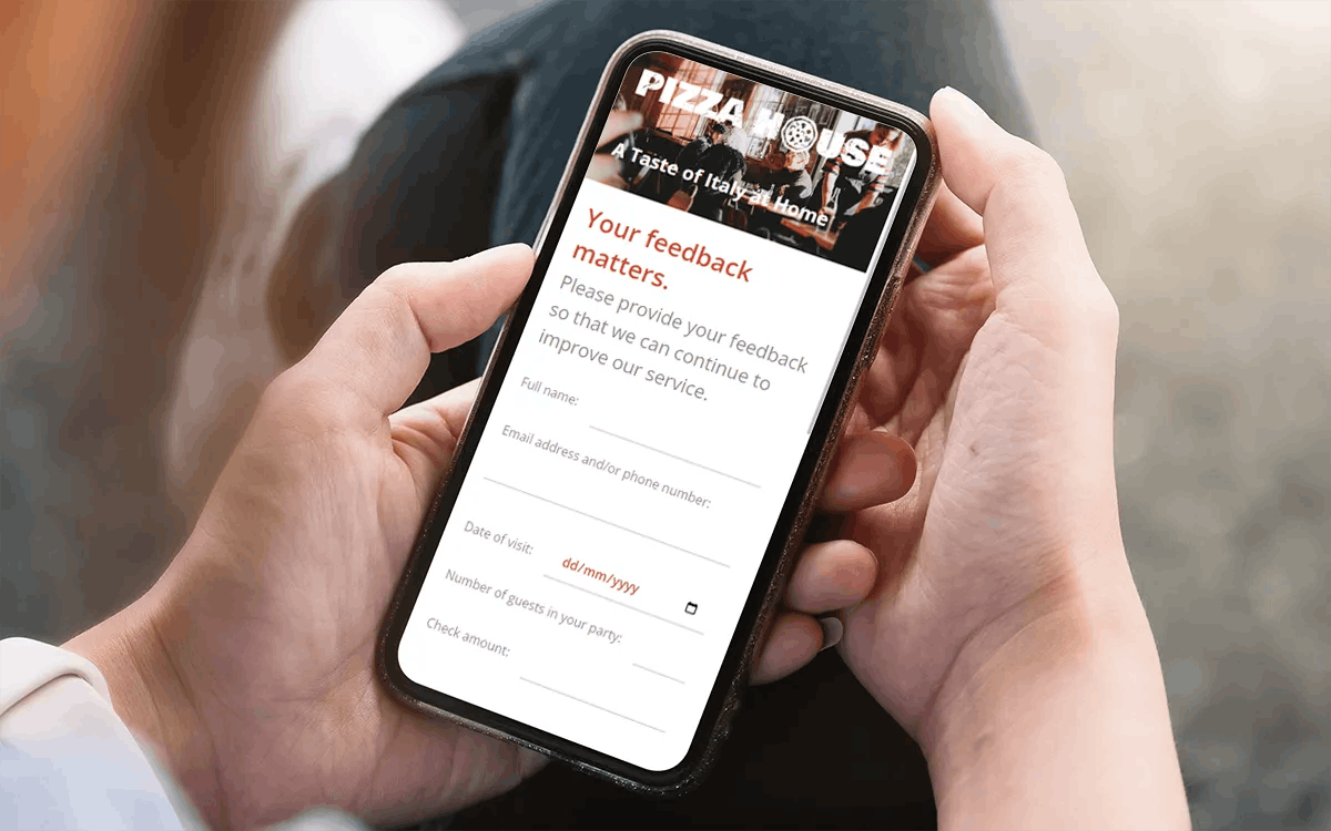 A person filling out a web form on their mobile phone