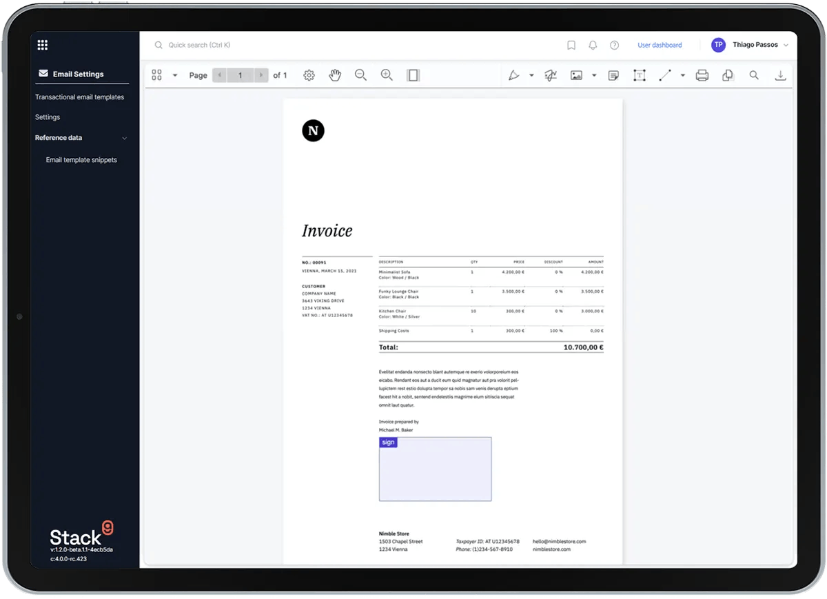Document ready for signature