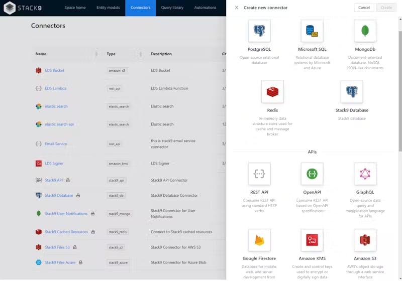 Image showing a list of integration services capabilities