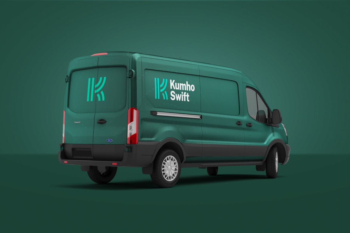 Cargo van with Kumho Swift branding