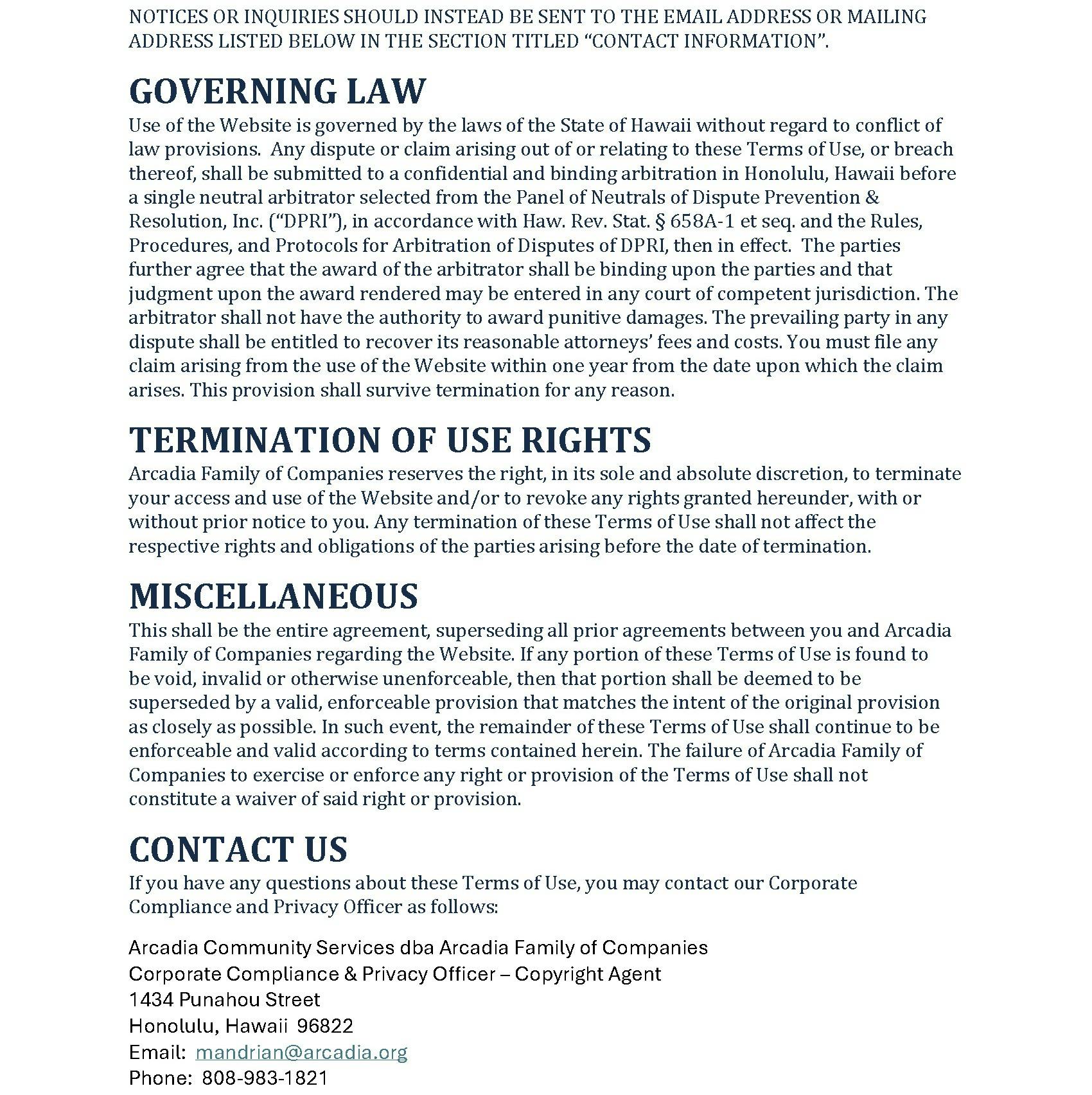 Terms and Conditions