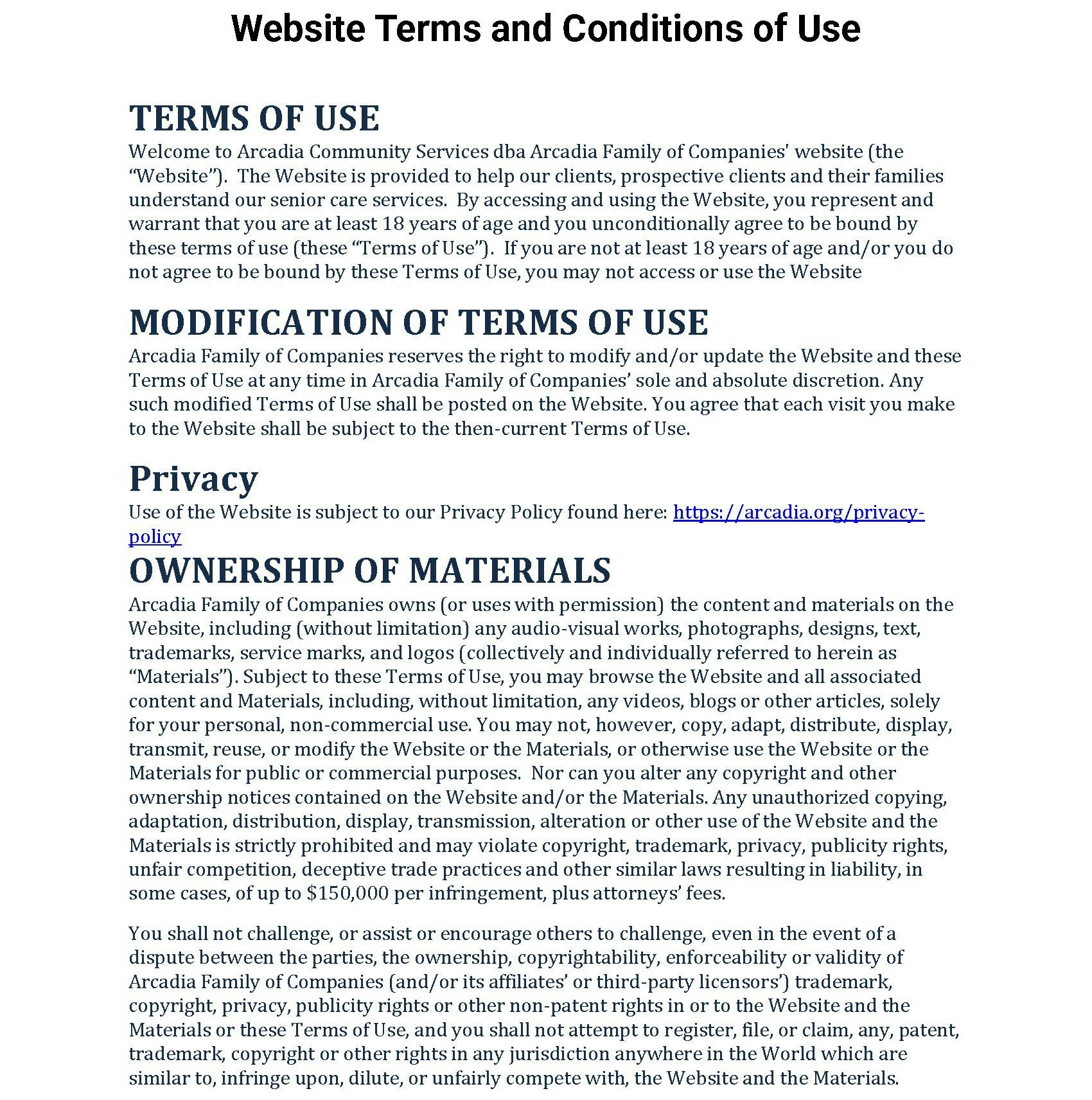 Terms and Conditions