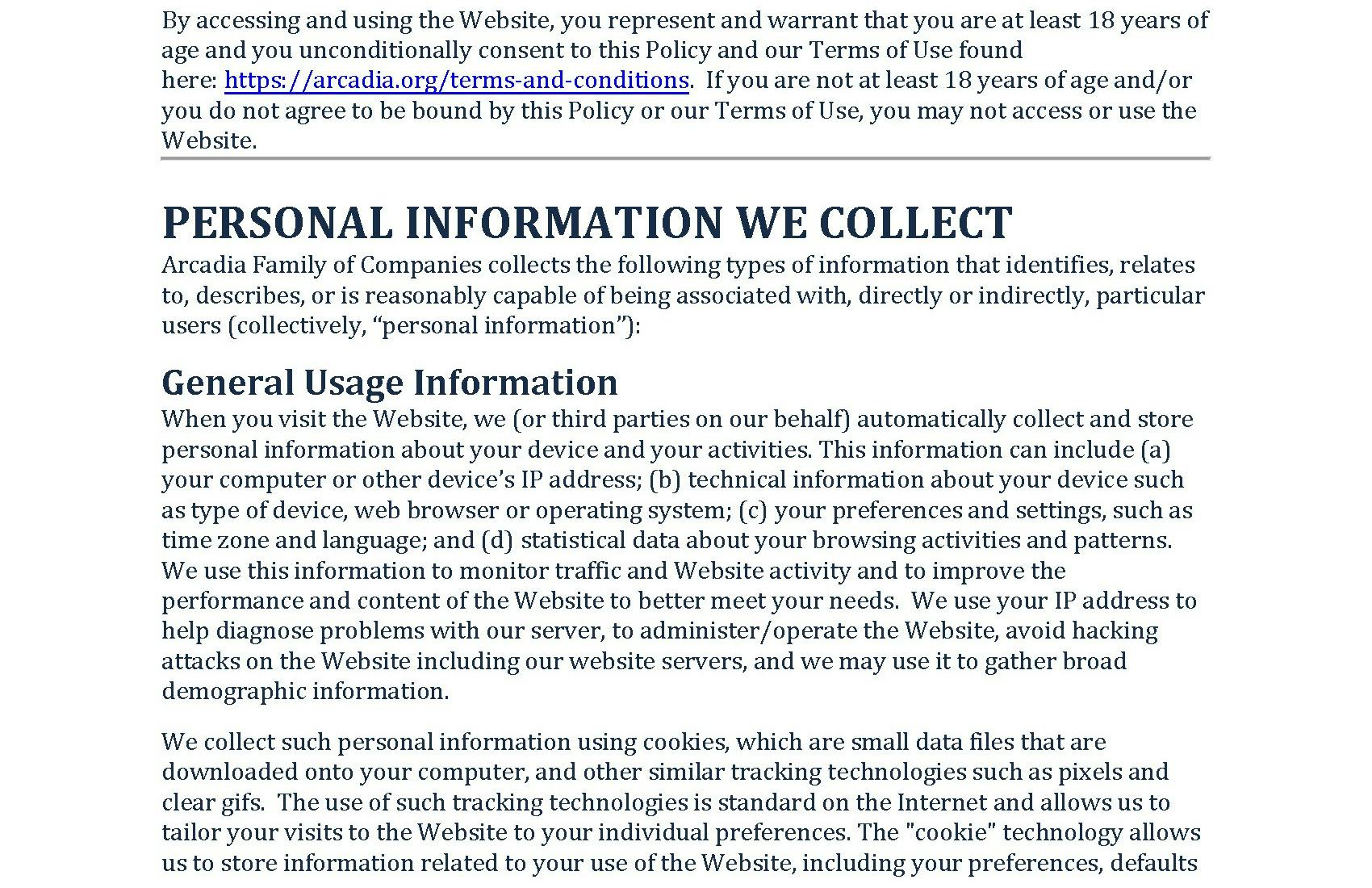 Website Privacy Policy