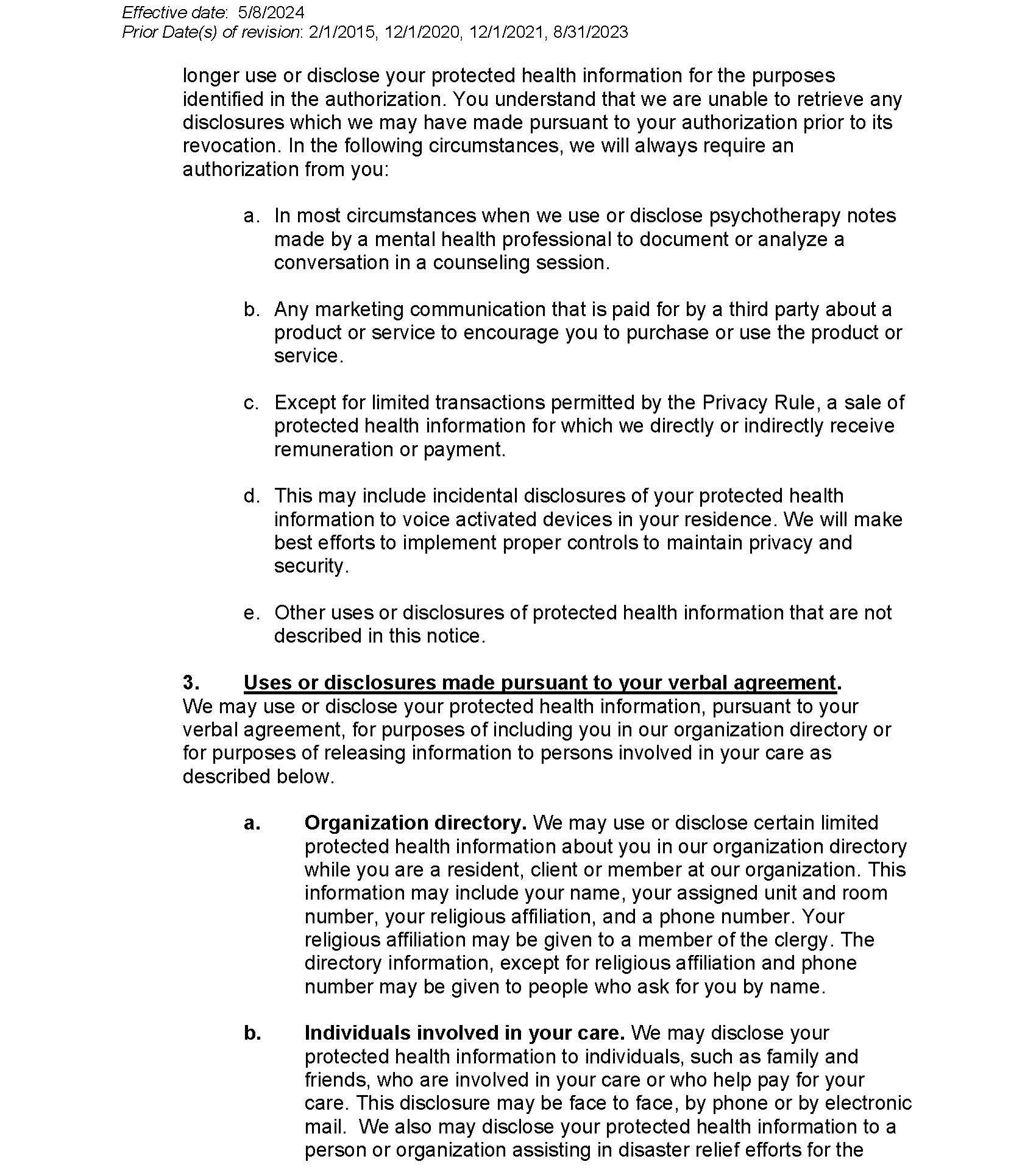 Notice of Privacy Information Practices