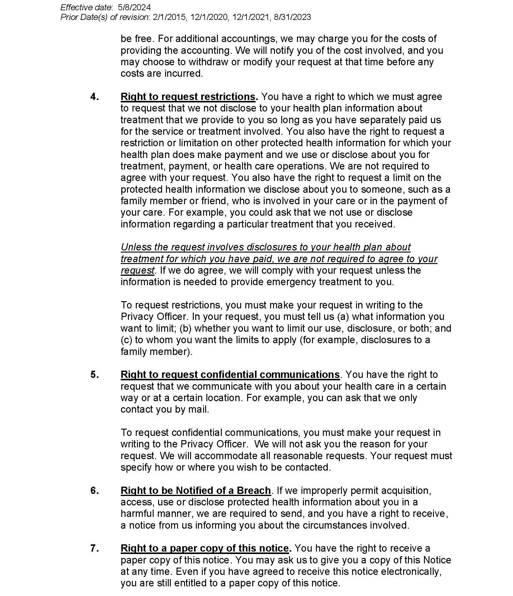 Notice of Privacy Information Practices
