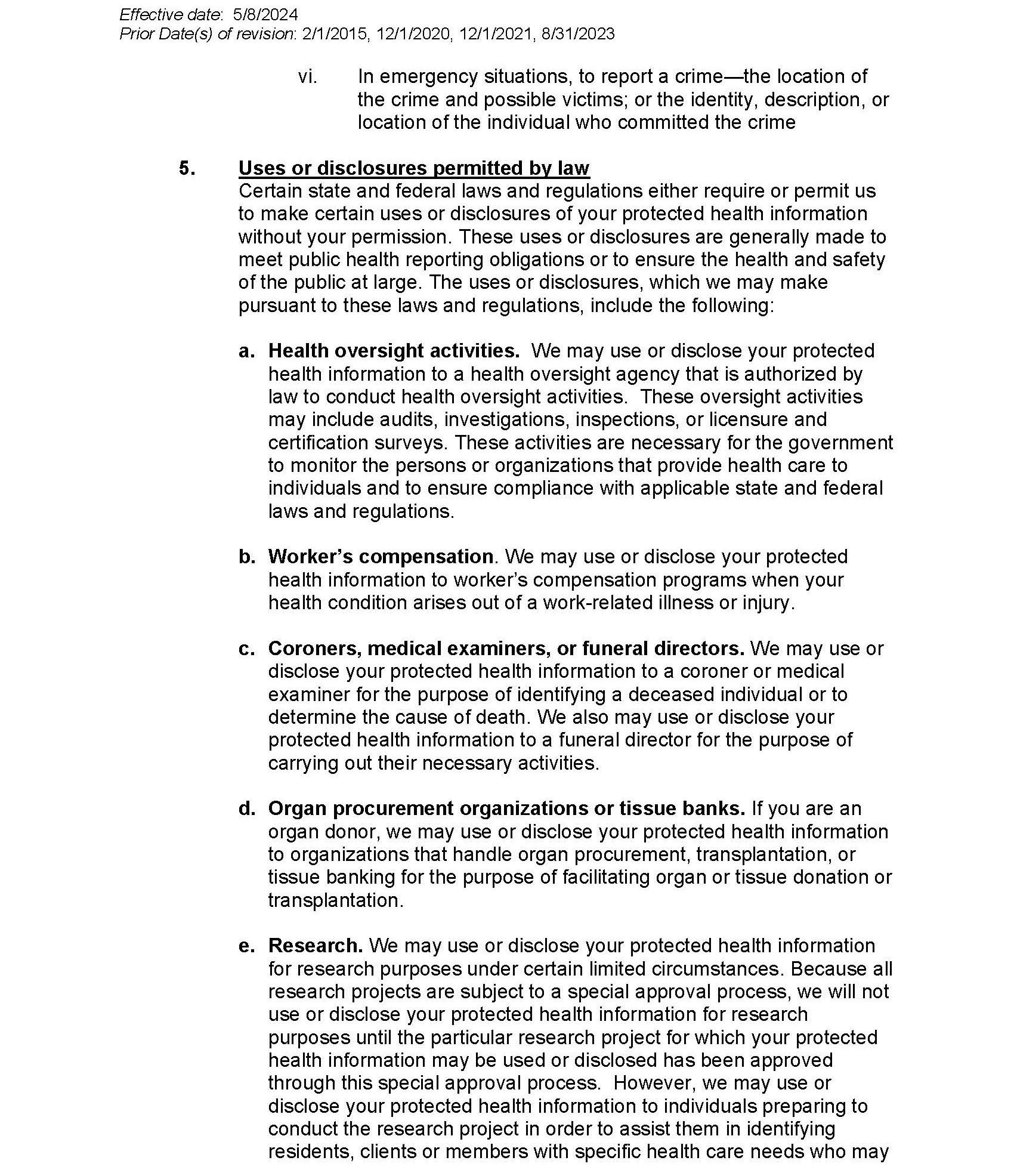 Notice of Privacy Information Practices