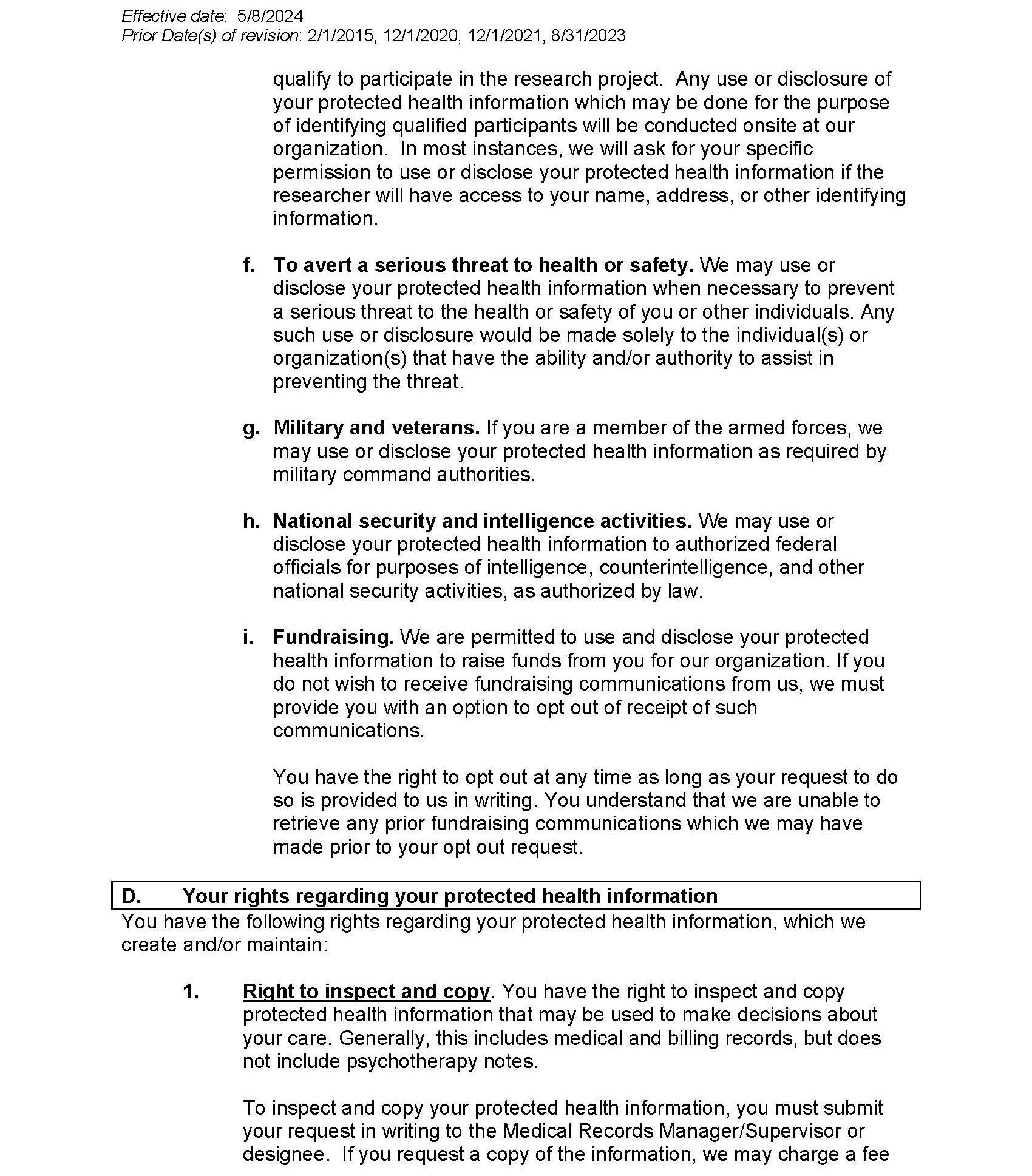 Notice of Privacy Information Practices
