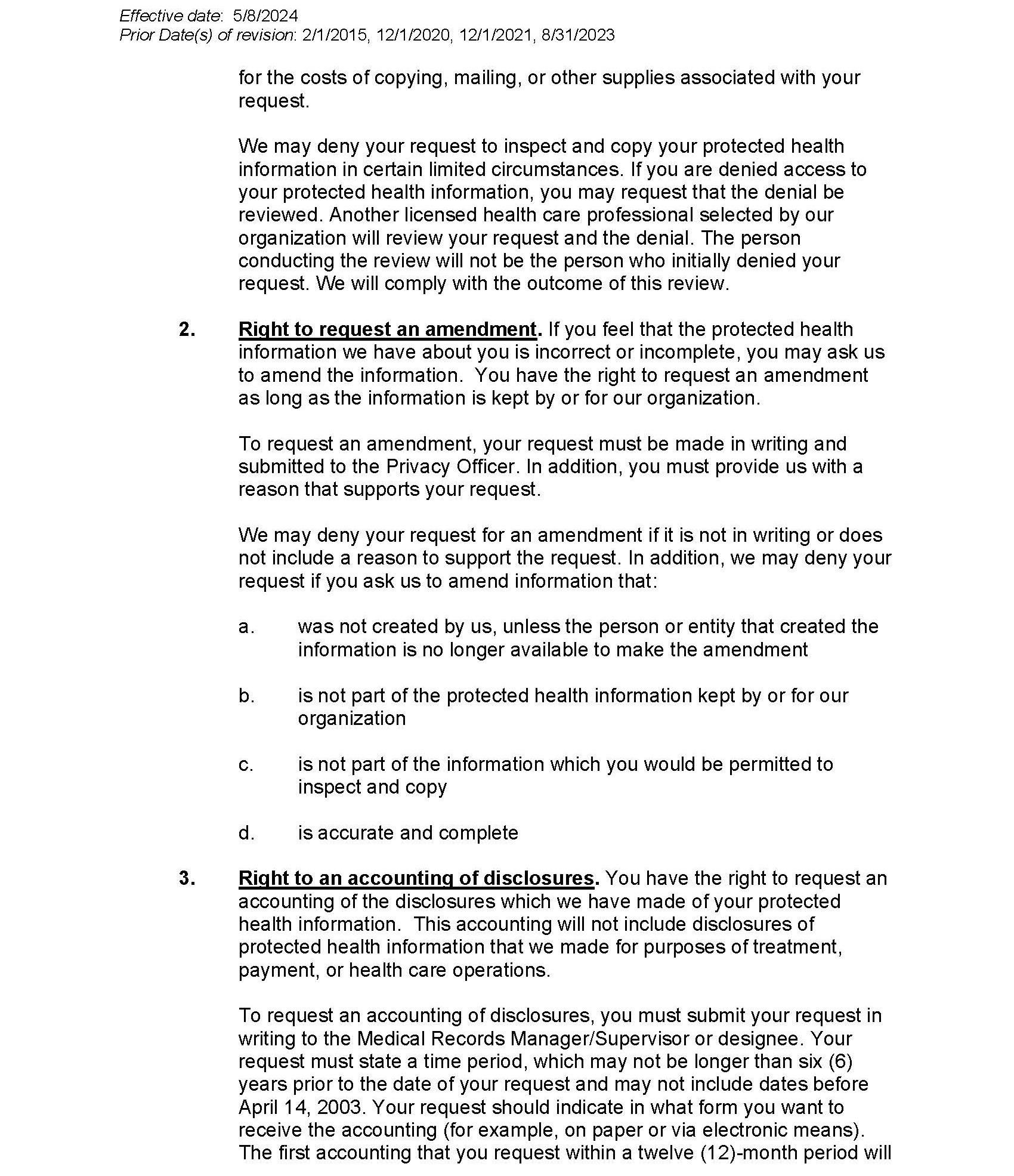 Notice of Privacy Information Practices