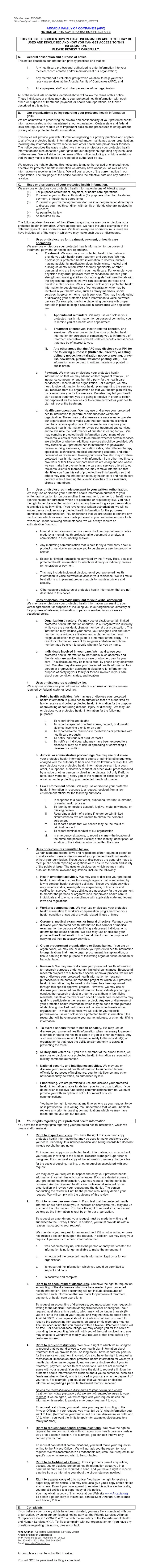 Notice of Privacy Information Practices