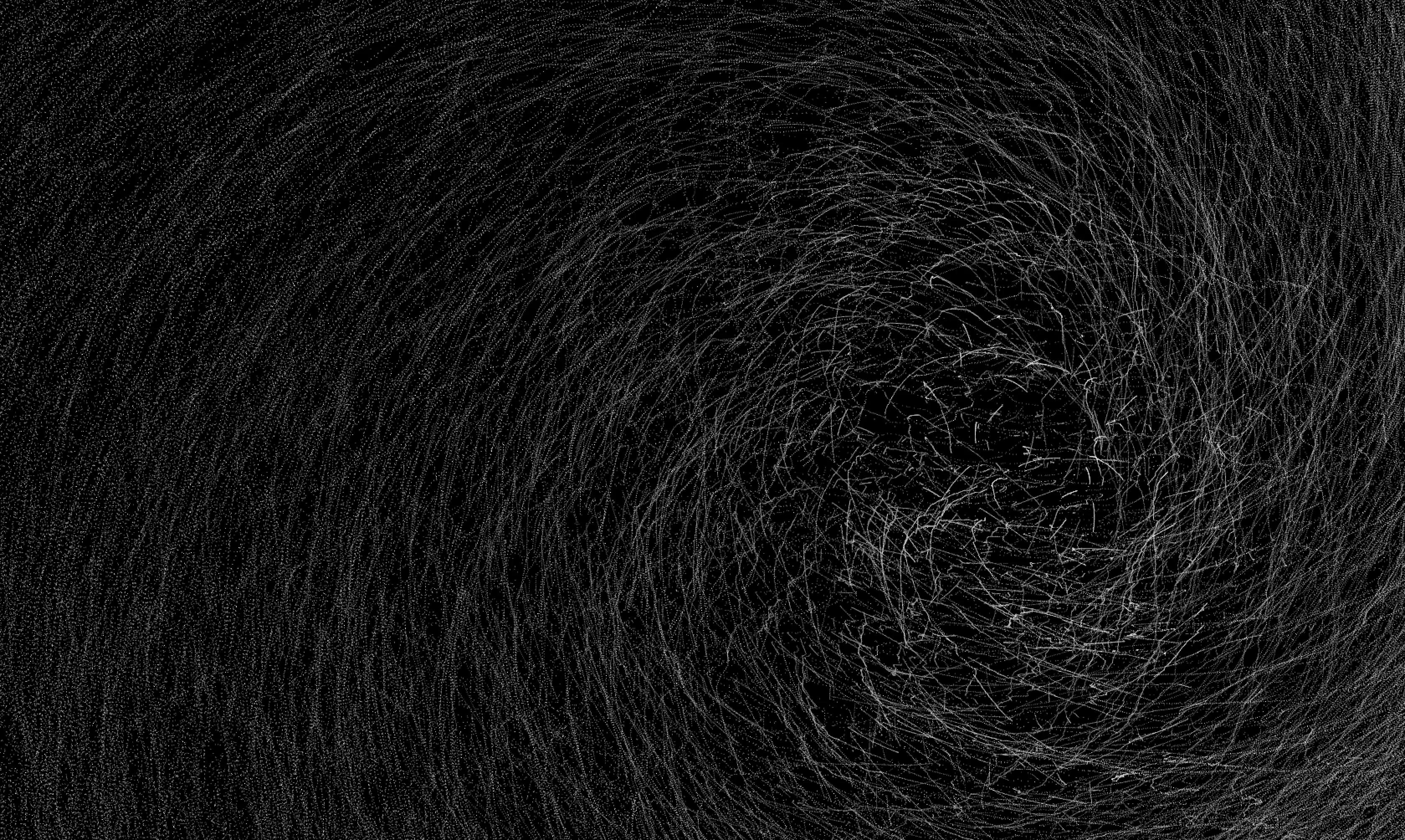 A generative piece of art, vaguely resembling a vortex.