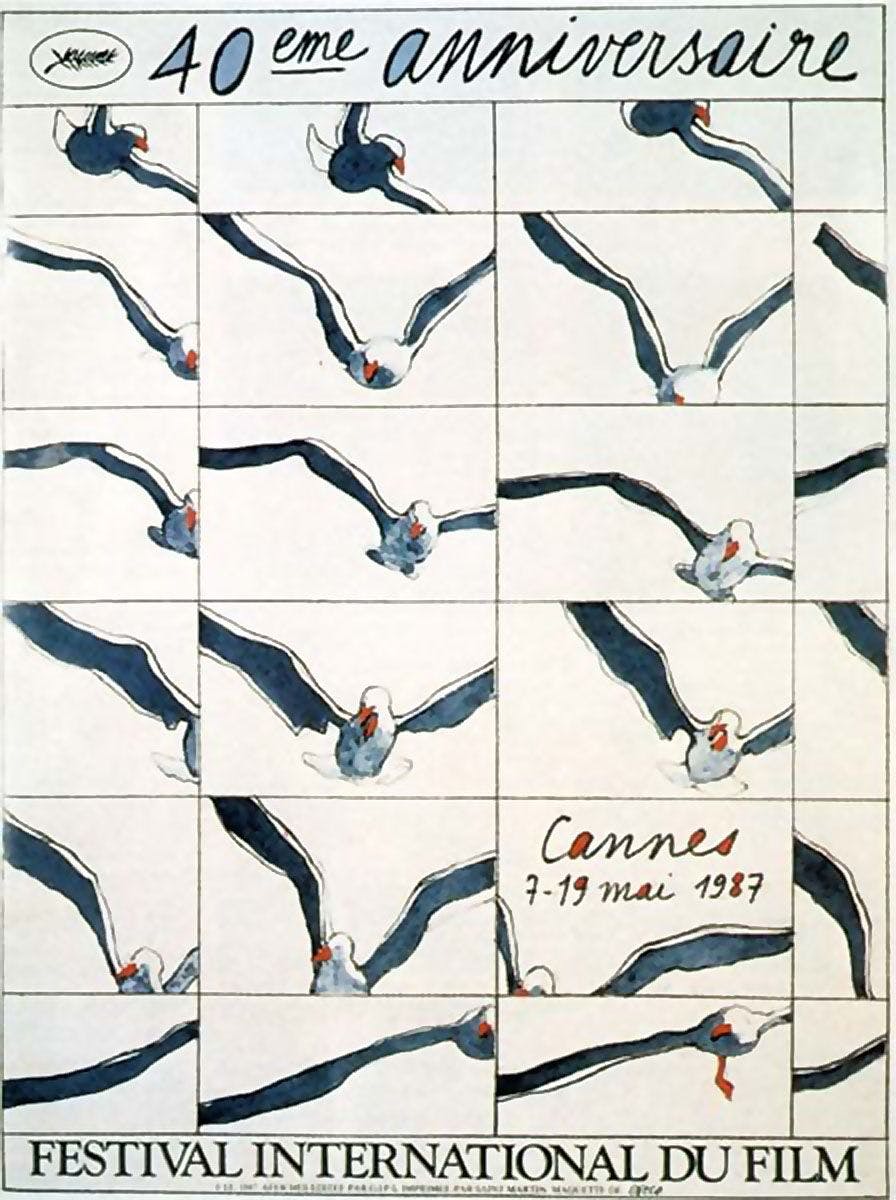 Henri Cueco's artwork for the Cannes Film Festival, 1987