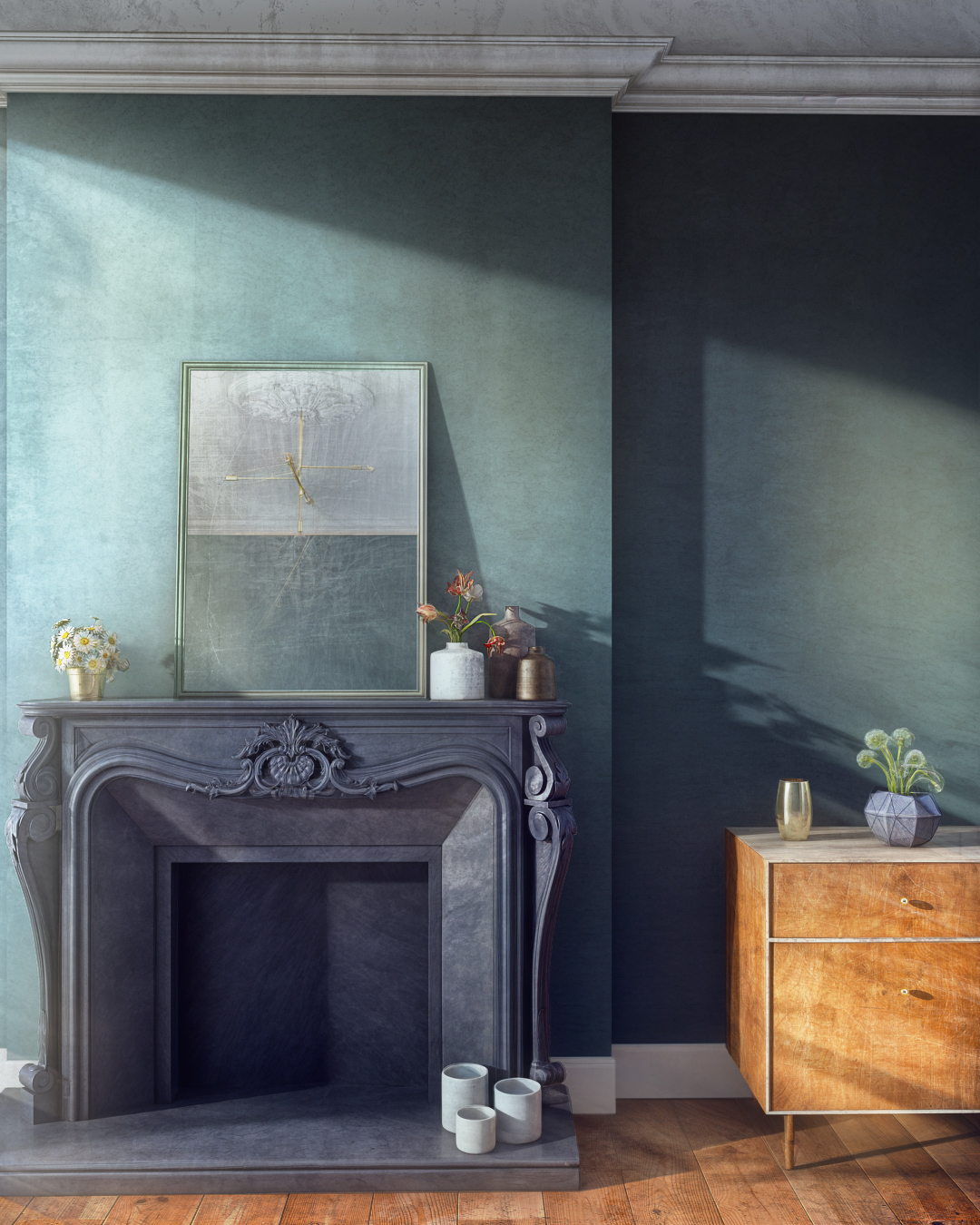 Ce salon a du feu dans le ventre - vue 3D