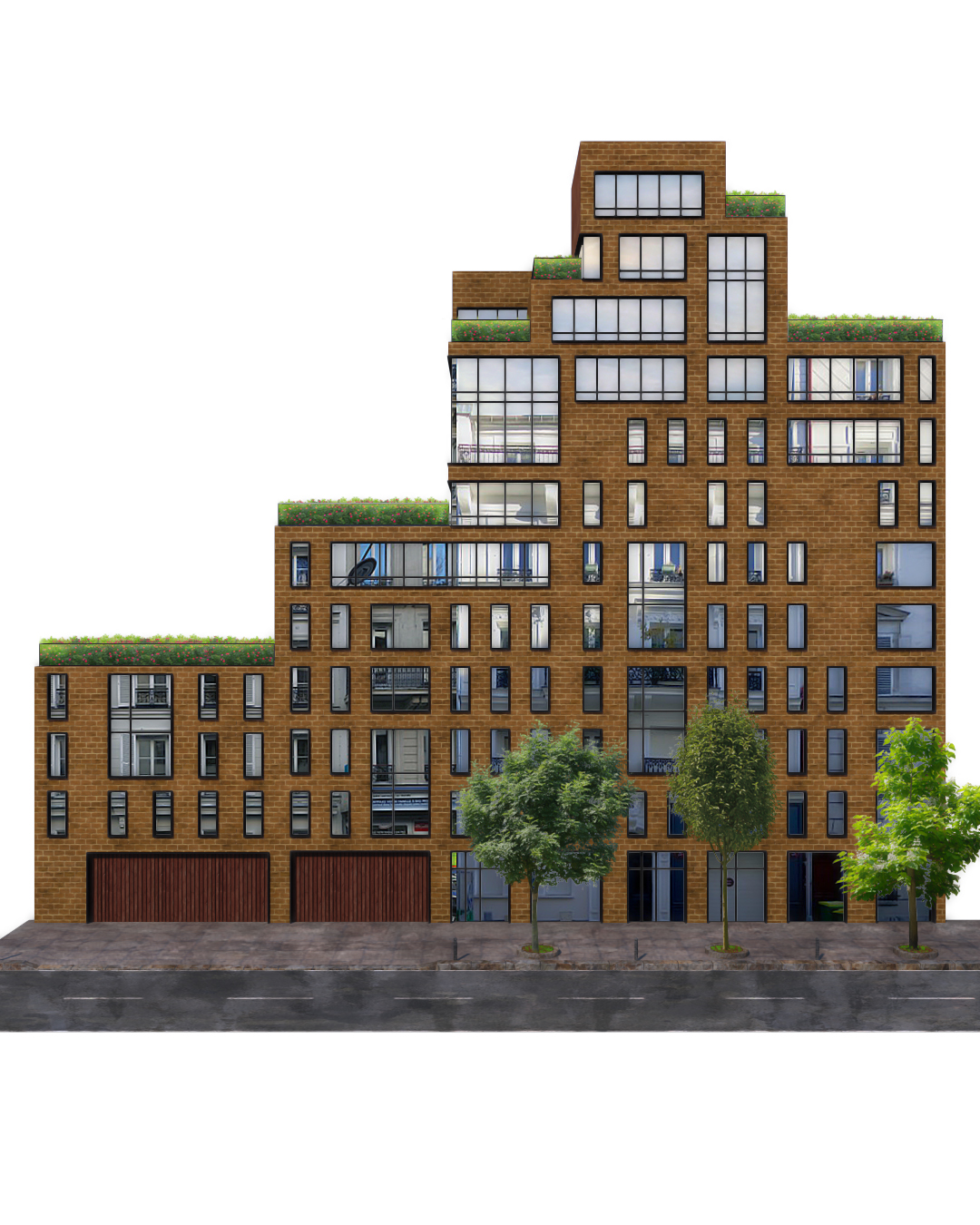 Touche de brique cœur de ville - vue 3D