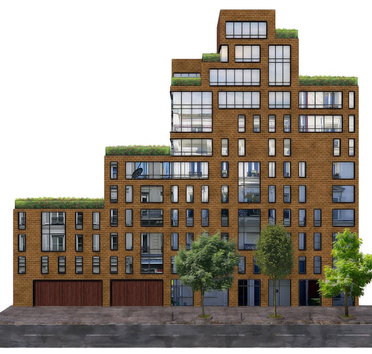 Touche de brique cœur de ville - vue 3D