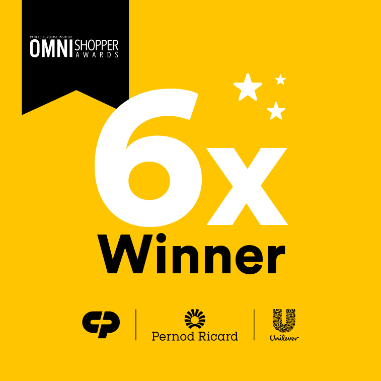 OmniShopper Awards: 6x Winner, Logos: Colgate-Palmolive, Pernod-Ricard, Unilever