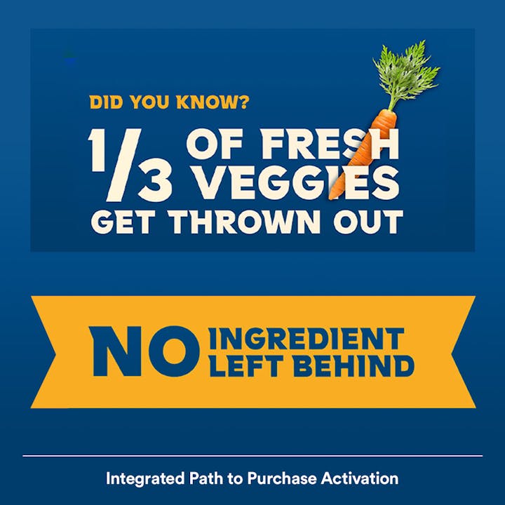 Text: Did you know 1/3 of Fresh Veggies get thrown out?