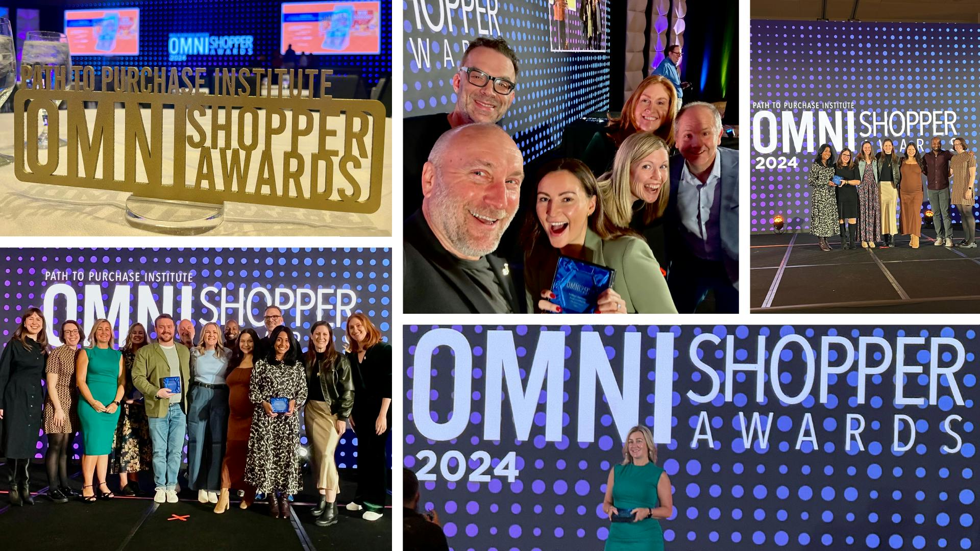 Winning teams accepting awards at 2024 P2PI OmniShopper Awards