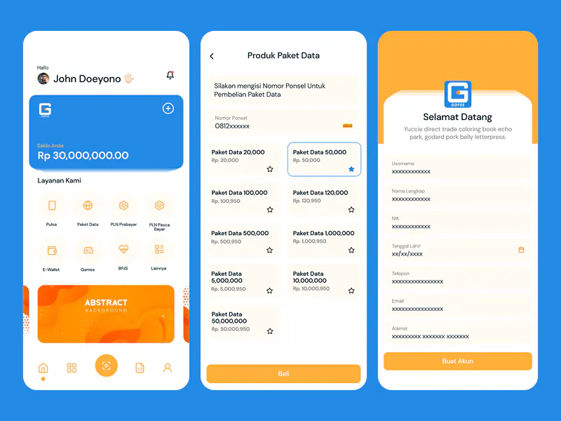 Mobile Top-Up App UI – Figma