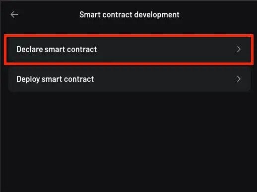 Declaring a smart contract in Argent X