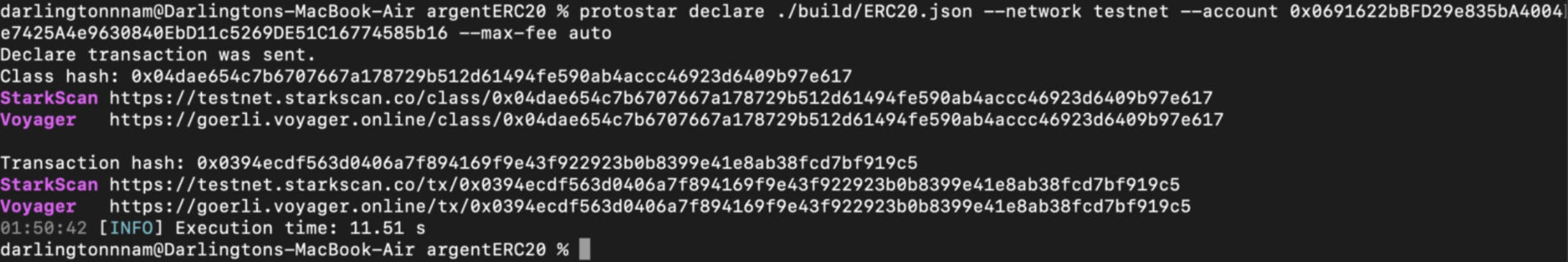 Declaring your Starknet contract
