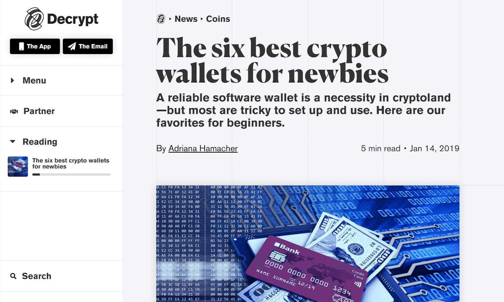 Decrypt puts Argent on their list of the best crypto wallets for newbies