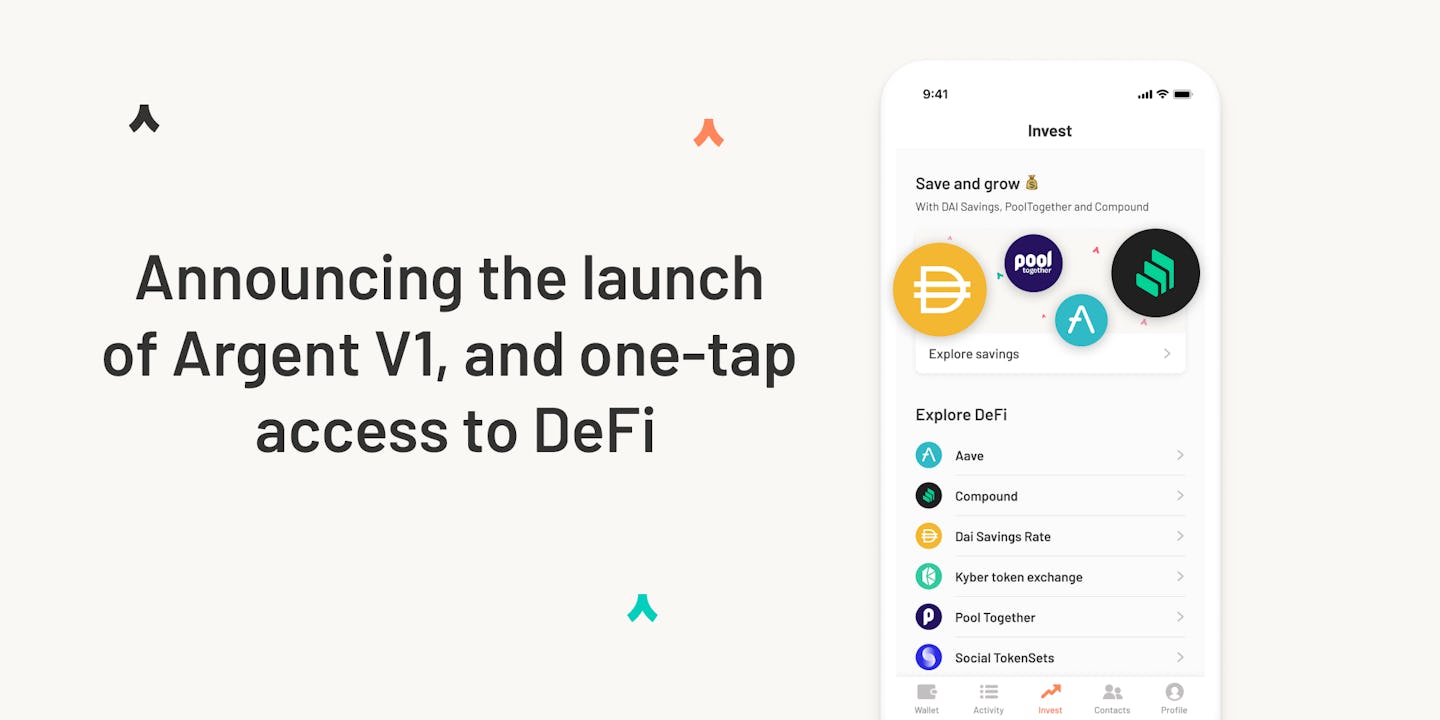 Announcing the launch of Argent V1, and one-tap access to DeFi