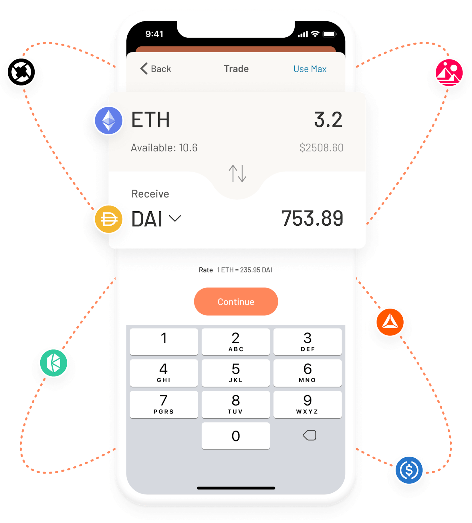Argent Ethereum DeFi wallet – exchange trade screen