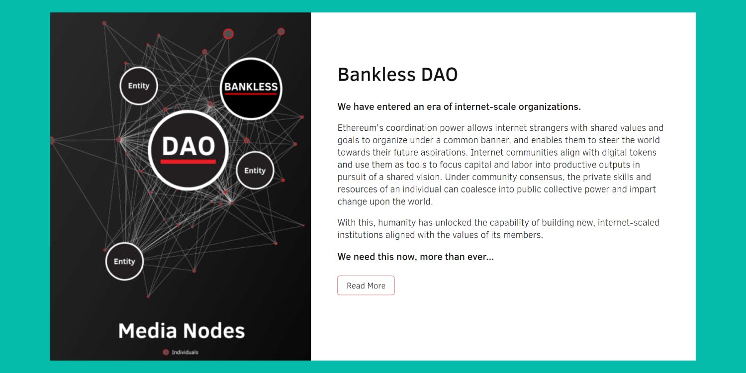 Front page of BanklessDAO