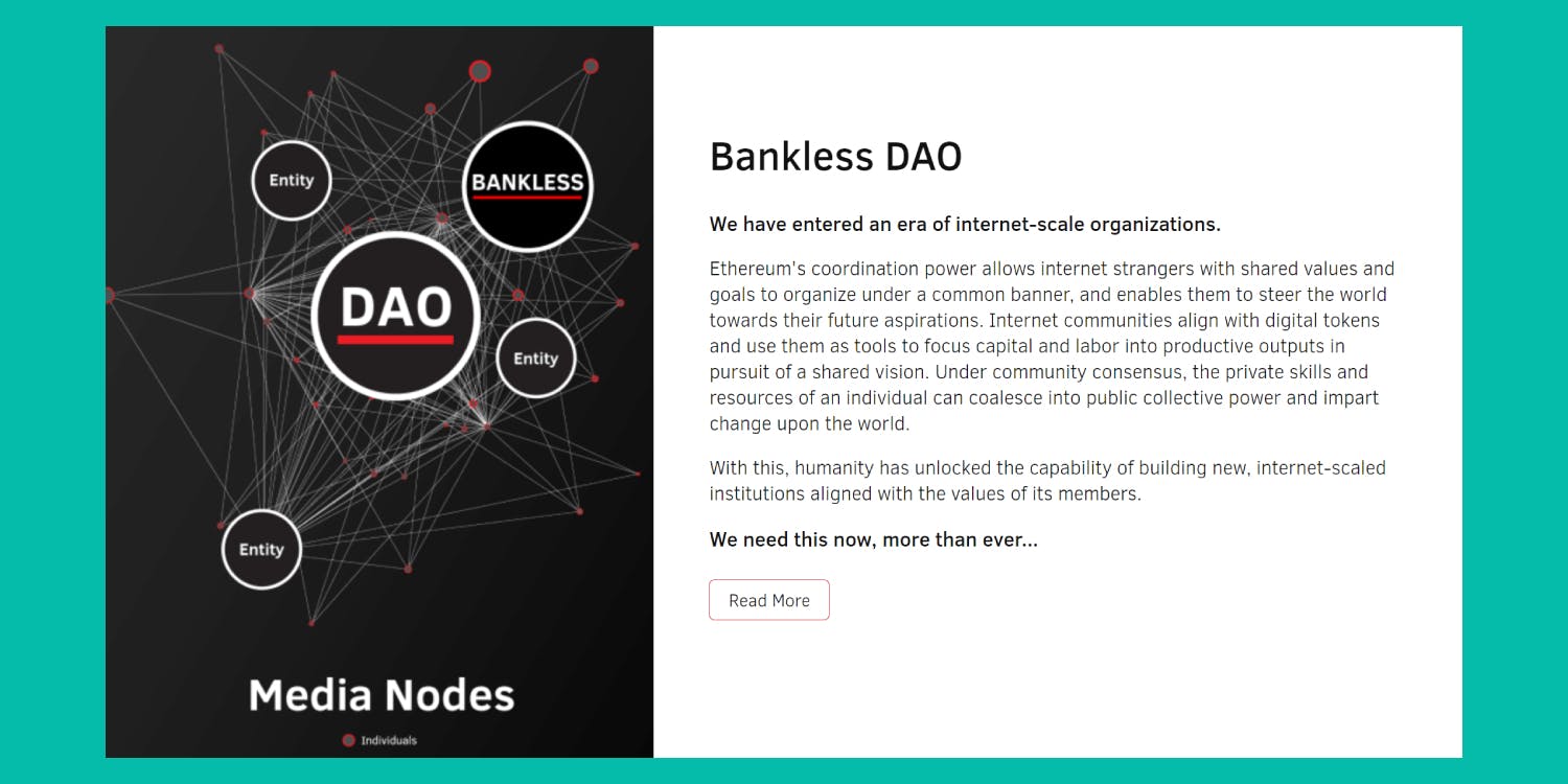 Front page of BanklessDAO