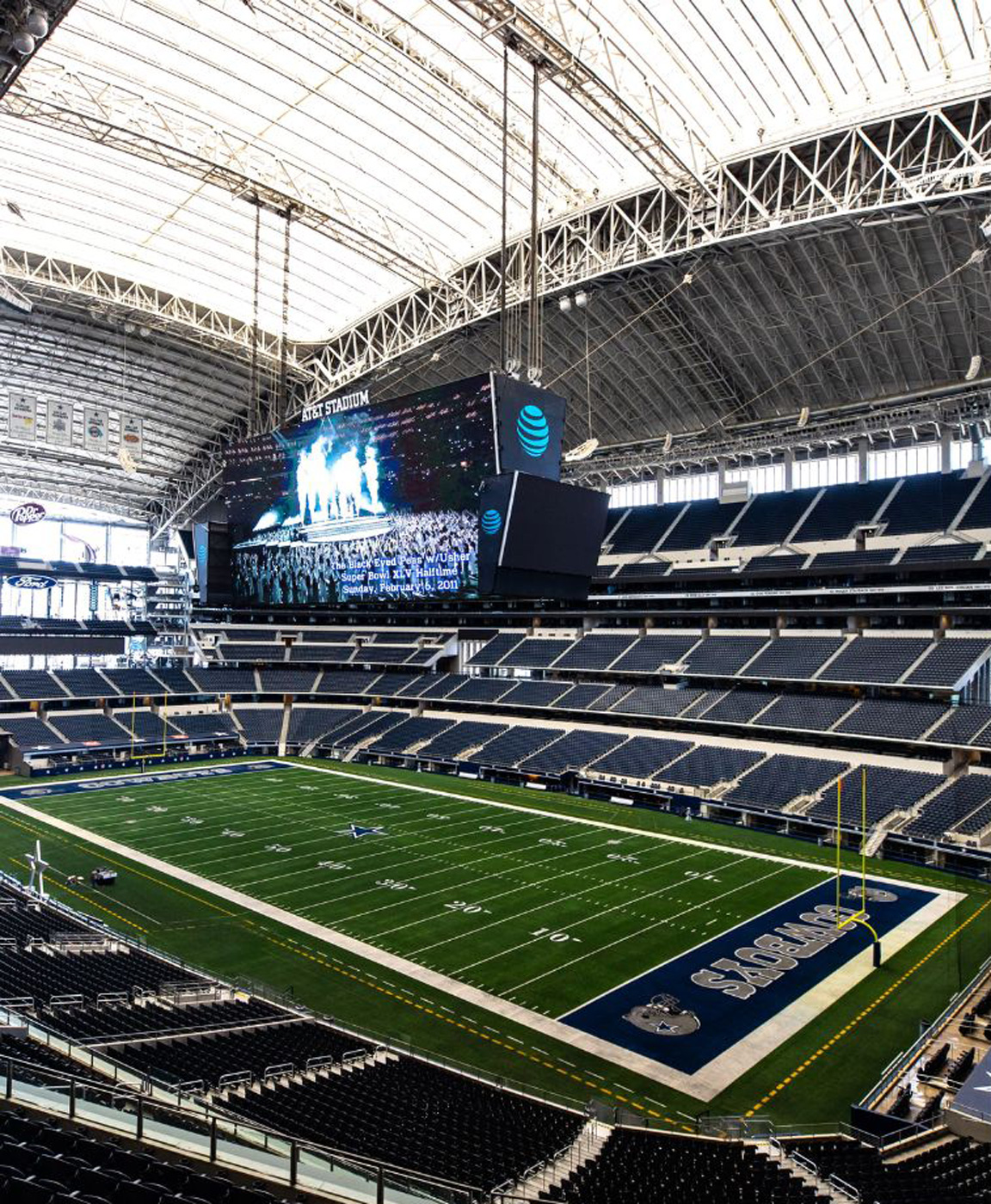 Interior shot of AT&T Stadium