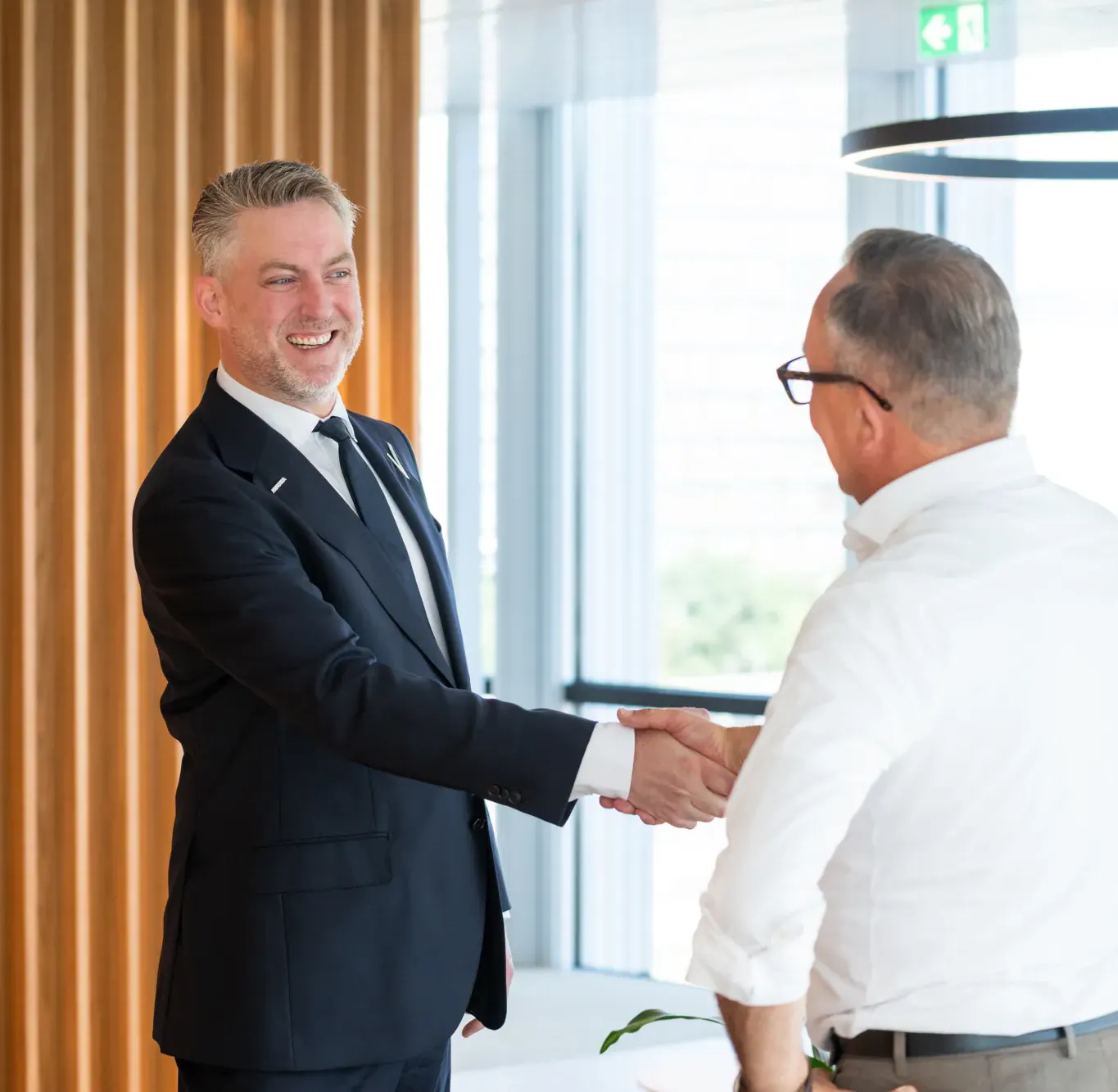 twee mannen geven een hand