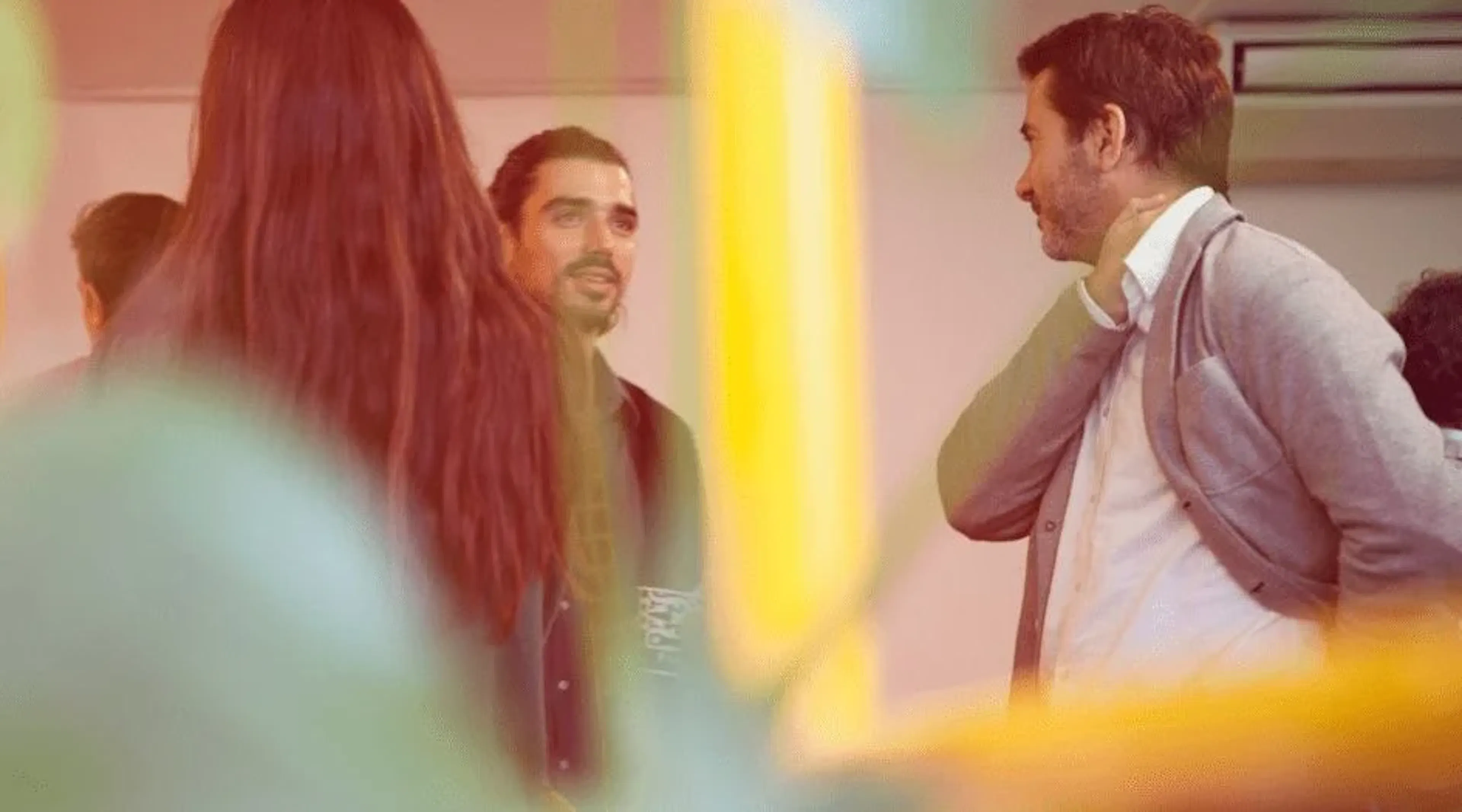 workers talking