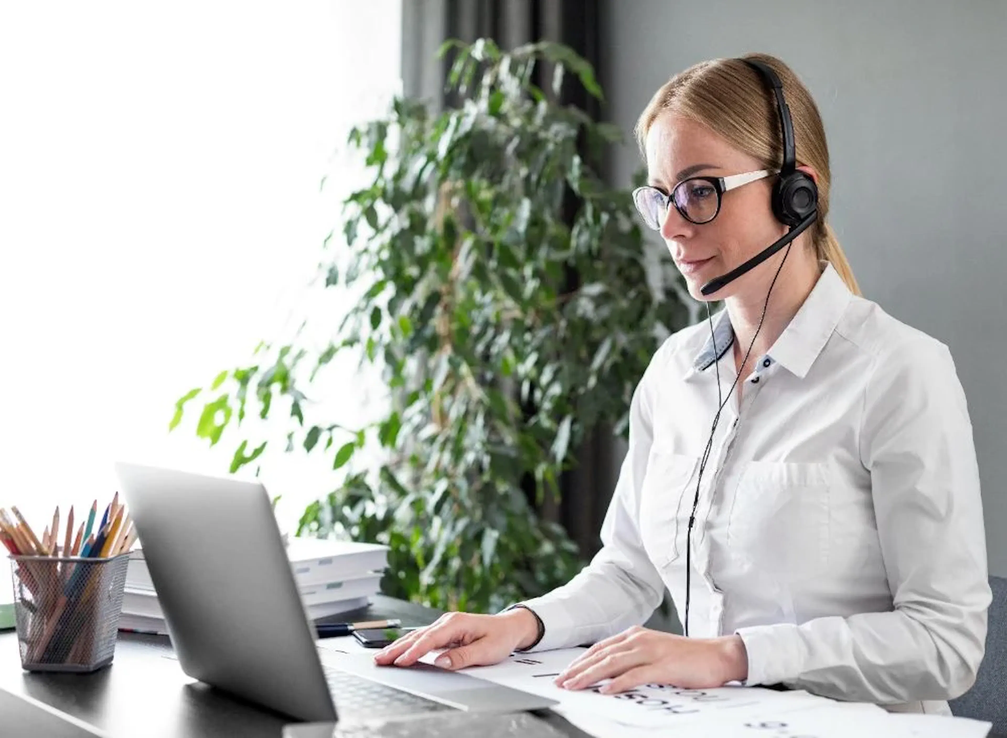 Trabajadora call center
