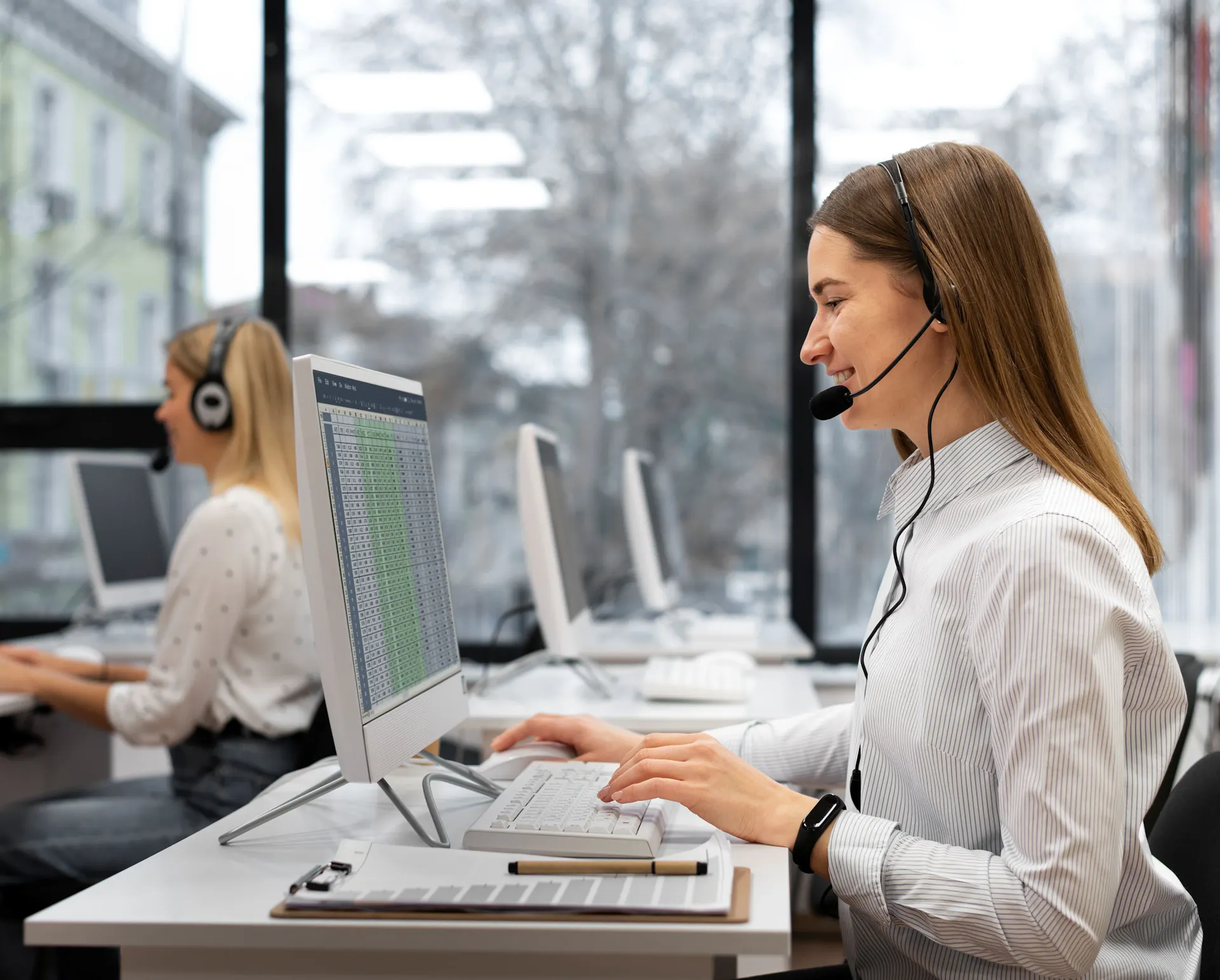trabajadora call center
