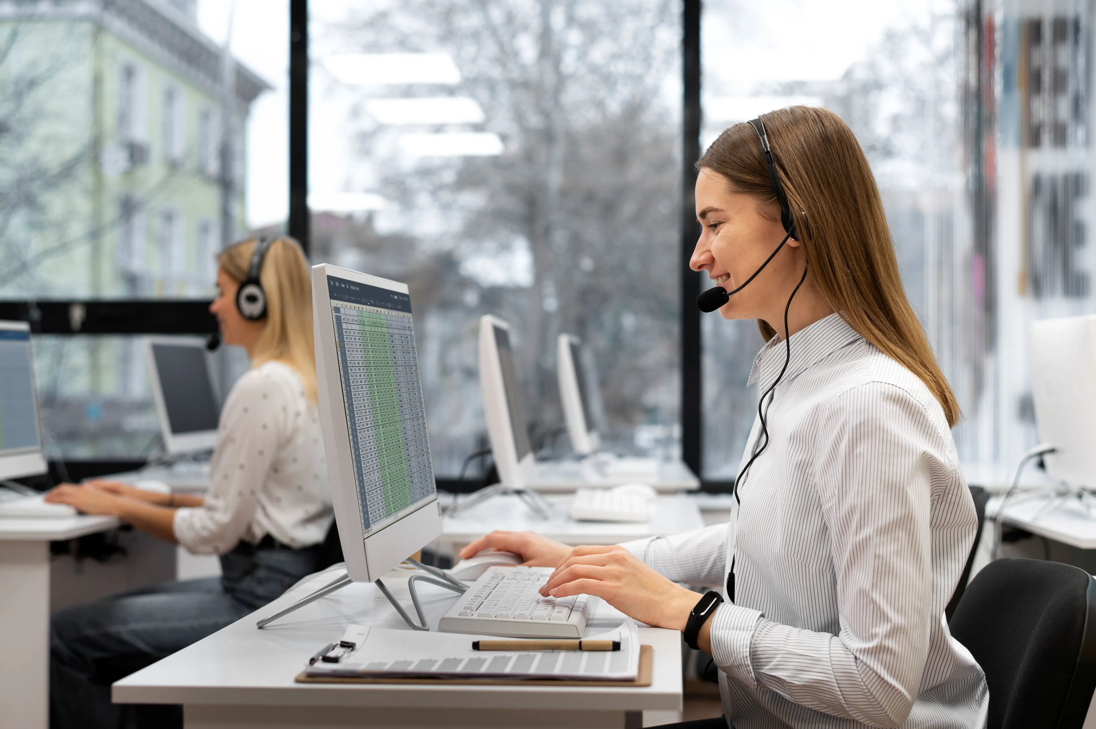 trabajadora call center