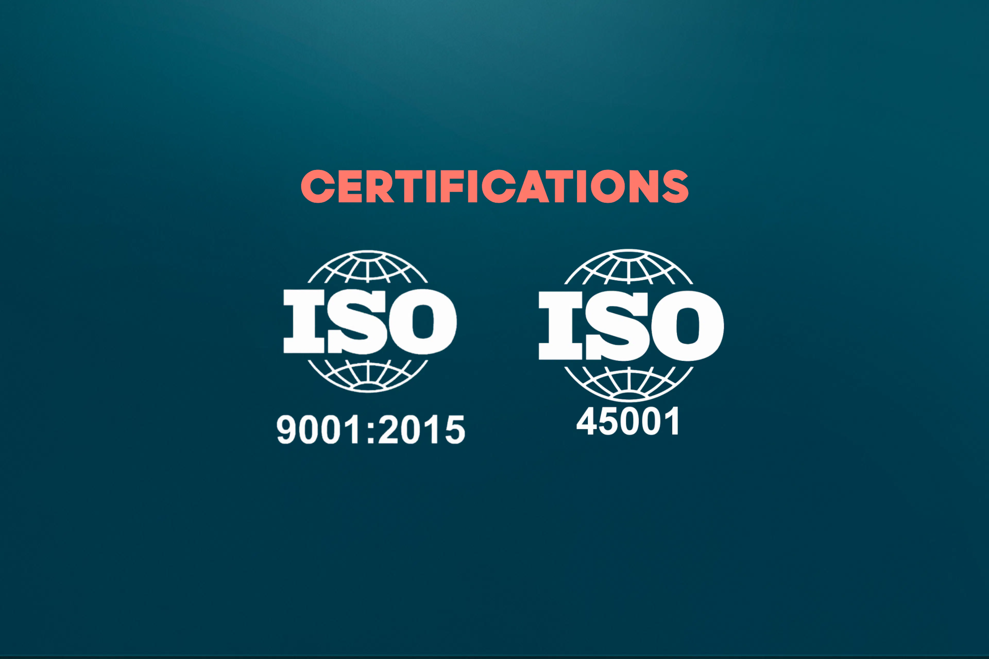 Certifications ISO 9001 et ISO 45001