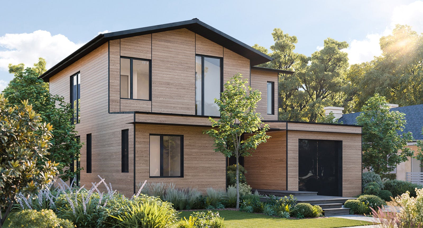 Front 3/4 view of Aro home